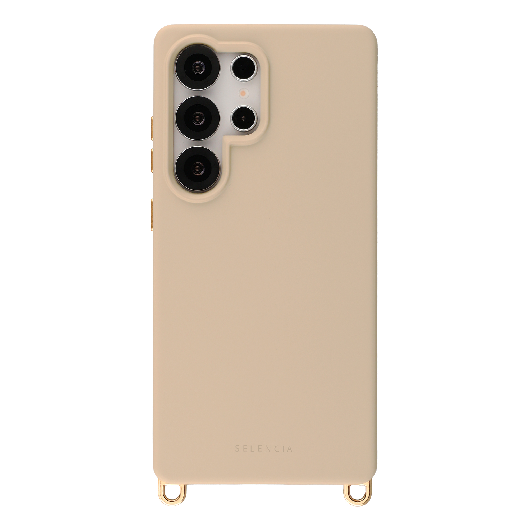 Selencia Rivièra Backcover mit MagSafe mit abnehmbaren Haken für das Samsung Galaxy S25 Ultra - Milky Latte