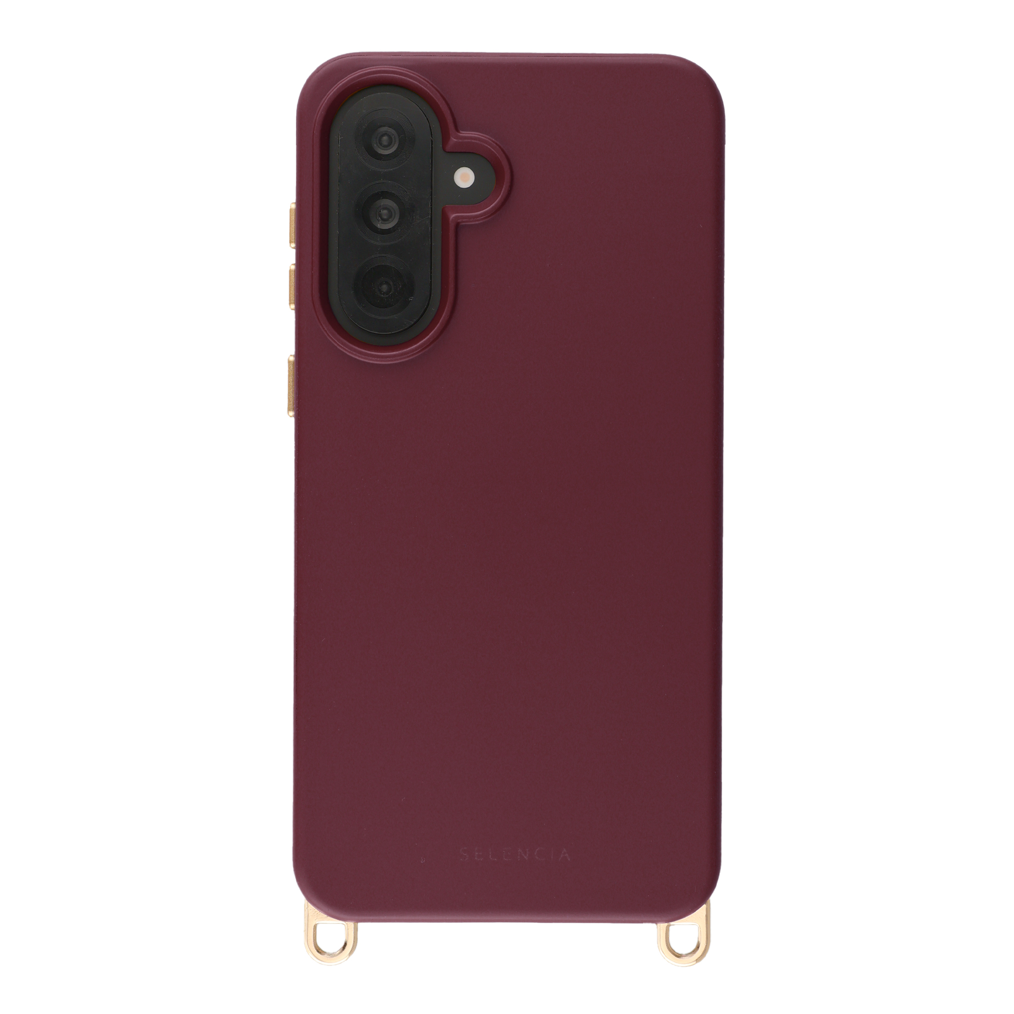 Selencia Rivièra Backcover mit MagSafe mit abnehmbaren Haken für das Samsung Galaxy A37 (5G) - Bold Burgundy