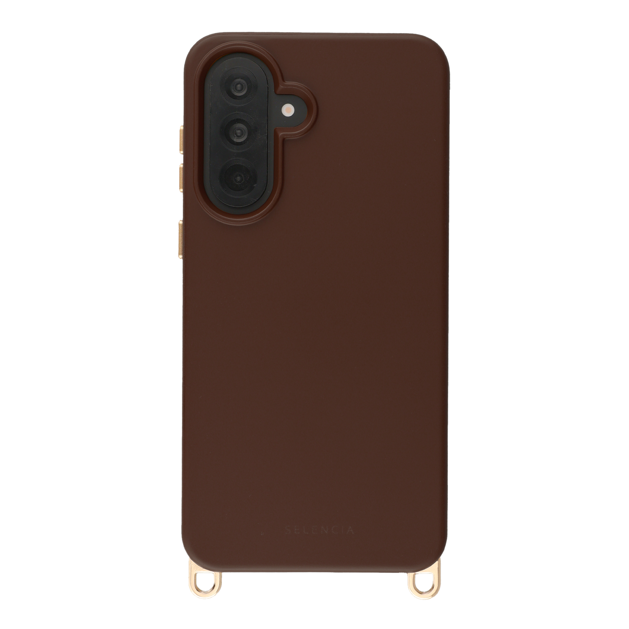 Selencia Rivièra Backcover mit MagSafe mit abnehmbaren Haken für das Samsung Galaxy A37 (5G) - Choco Brown