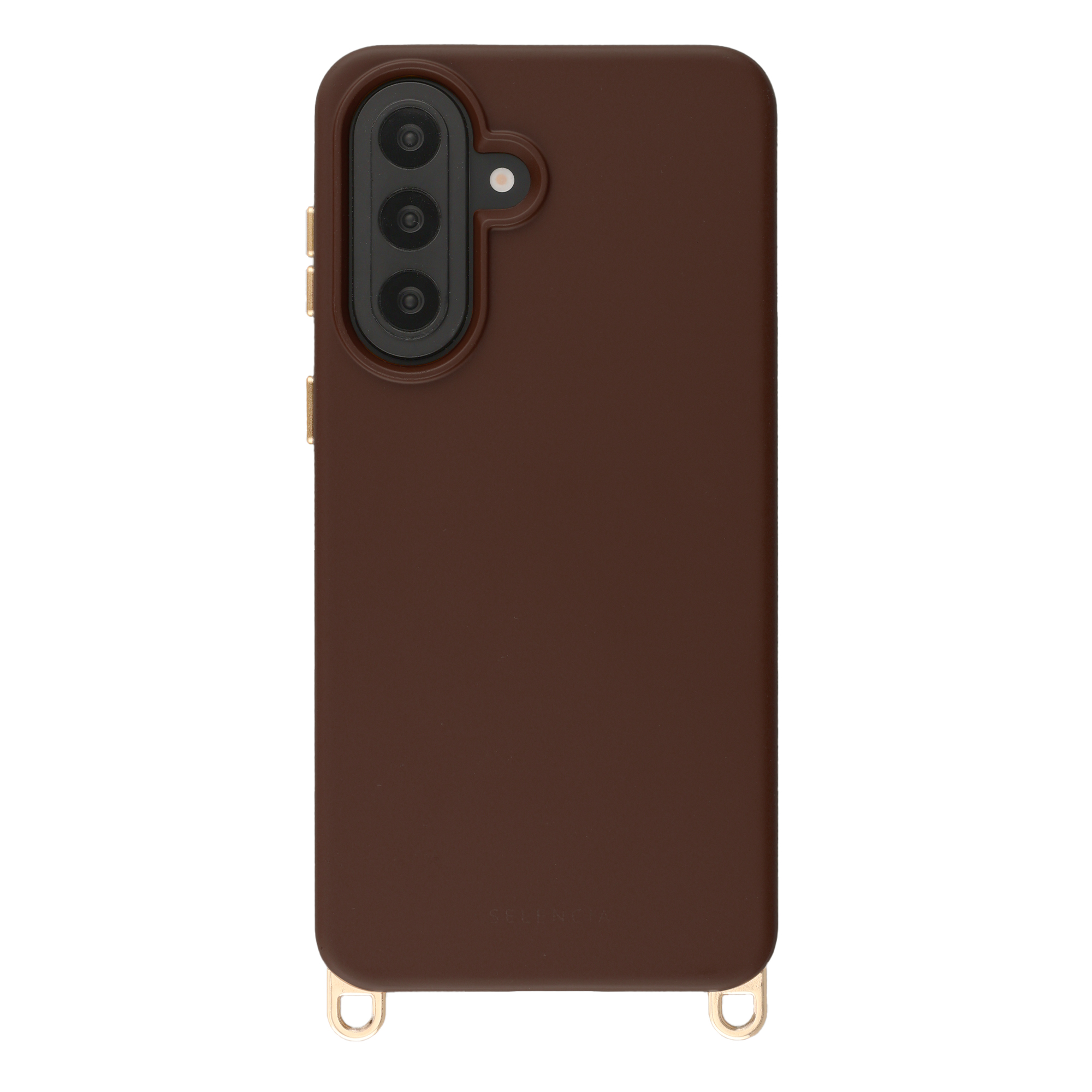 Selencia Rivièra Backcover mit MagSafe mit abnehmbaren Haken für das Samsung Galaxy A57 (5G) - Choco Brown