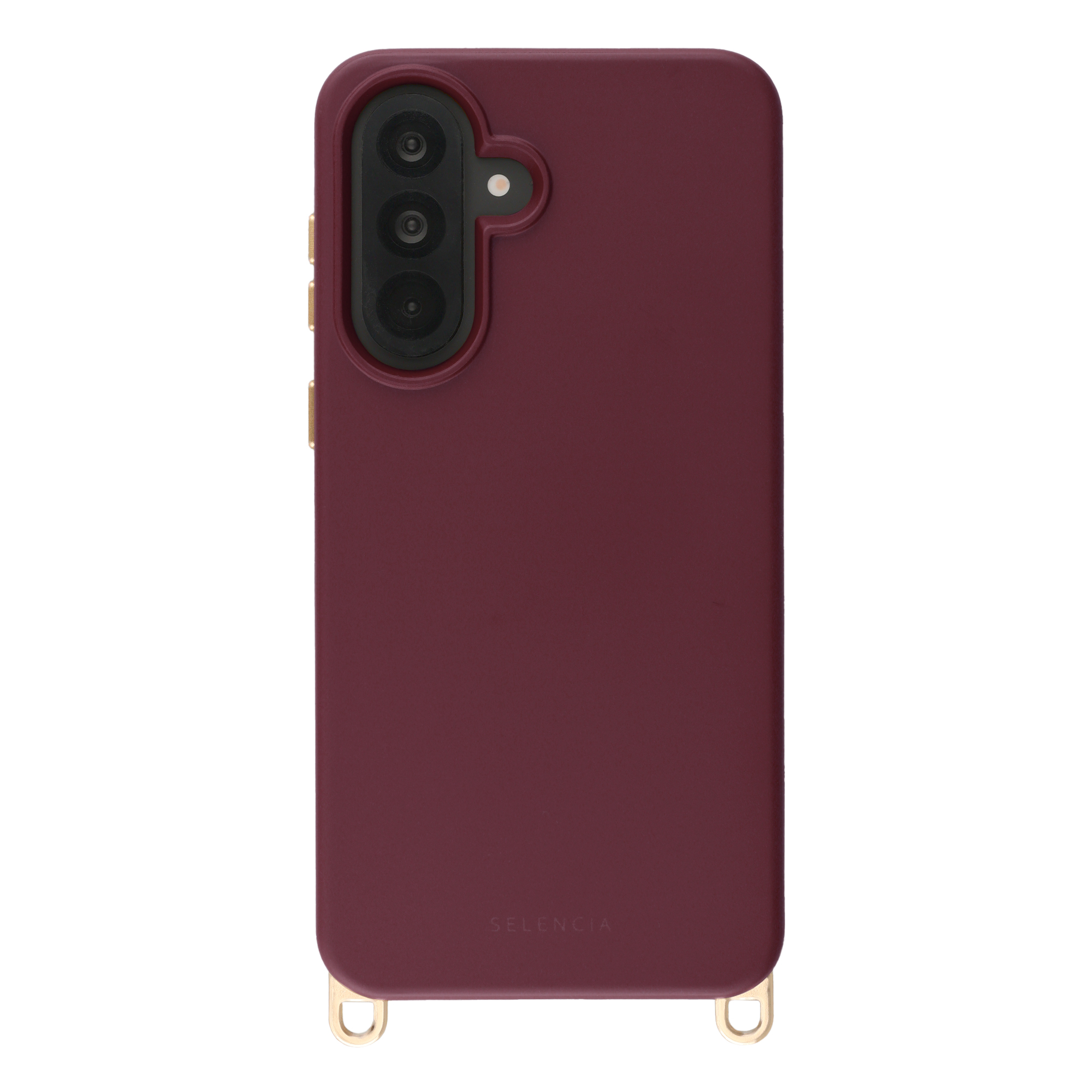Selencia Rivièra Backcover mit MagSafe mit abnehmbaren Haken für das Samsung Galaxy A36 / A56 - Bold Burgundy