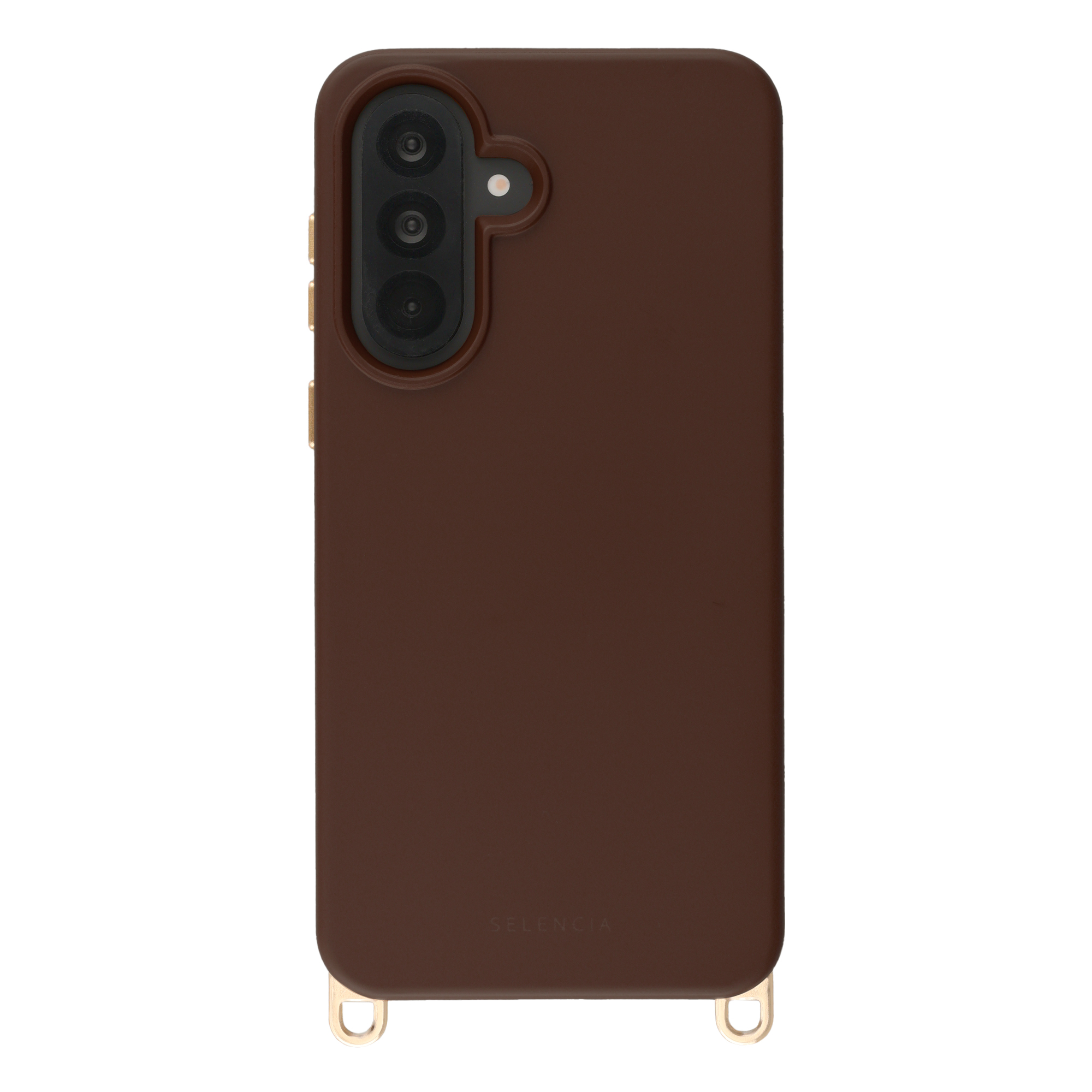 Selencia Rivièra Backcover mit MagSafe mit abnehmbaren Haken für das Samsung Galaxy A36 / A56 - Choco Brown