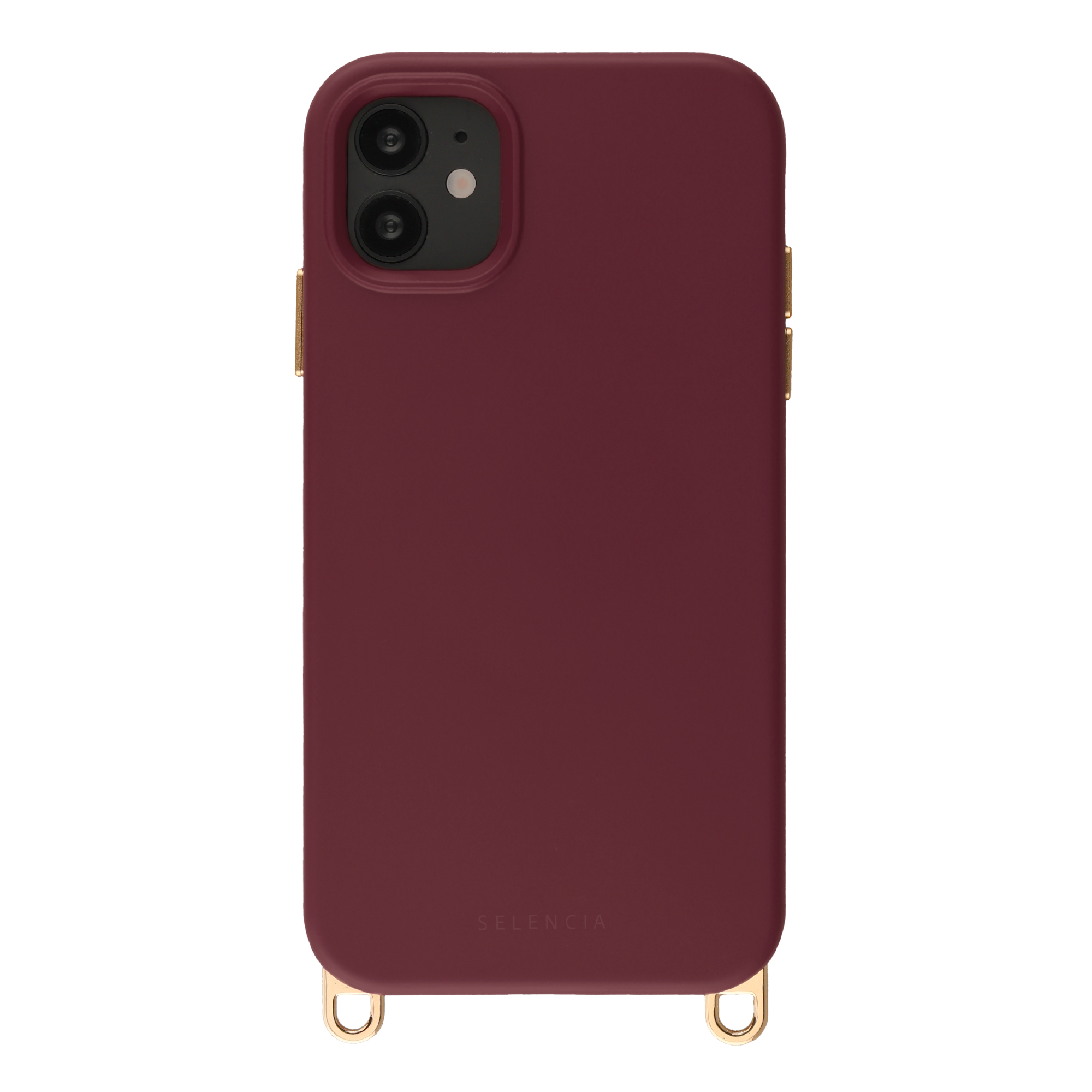 Selencia Rivièra Backcover mit MagSafe mit abnehmbaren Haken für das Apple iPhone 11 - Bold Burgundy