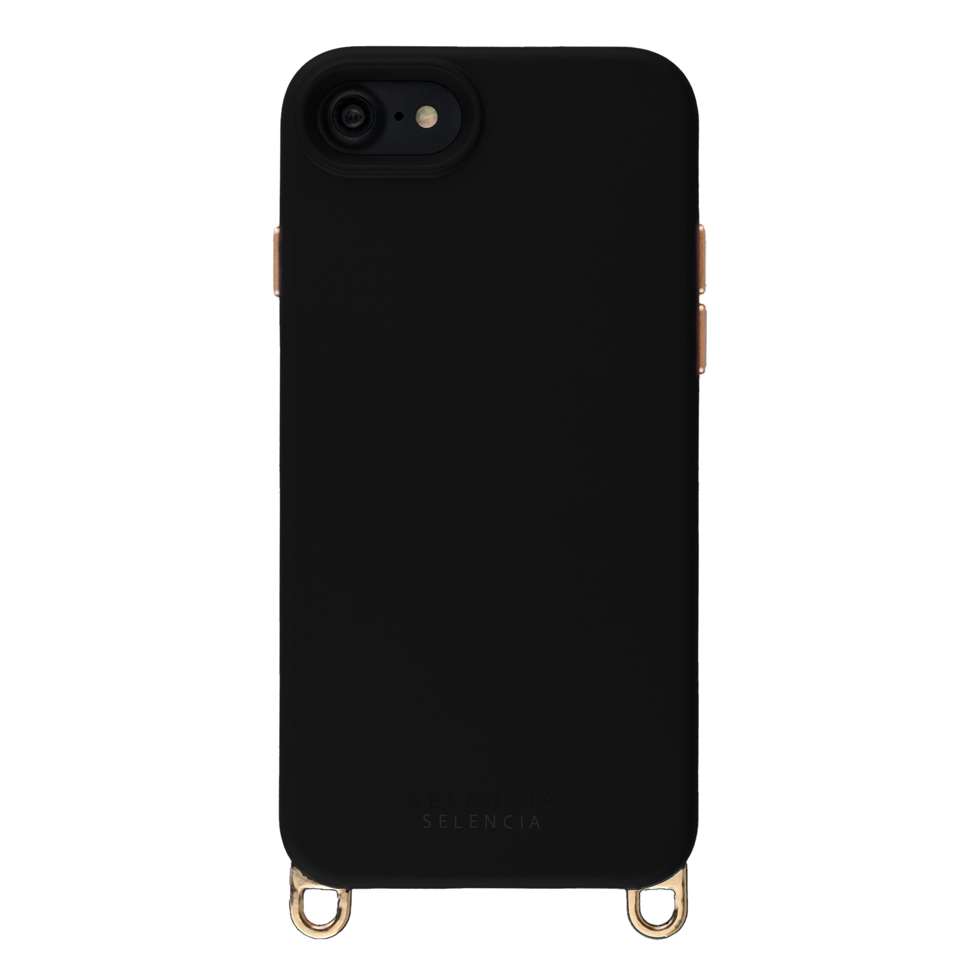 Selencia Rivièra Backcover mit MagSafe mit abnehmbaren Haken für das Apple iPhone SE (2022 / 2020) / 8 / 7 / 6(s) - Velvet Black