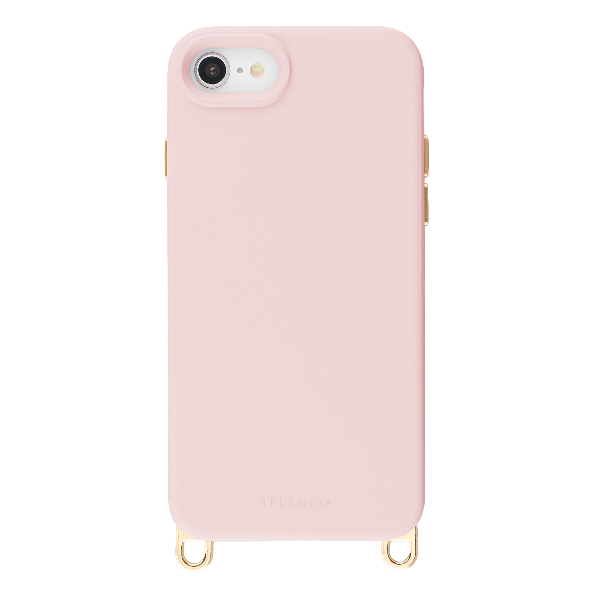 Selencia Rivièra Backcover mit MagSafe mit abnehmbaren Haken für das Apple iPhone SE (2022 / 2020) / 8 / 7 / 6(s) - Sorbet Pink