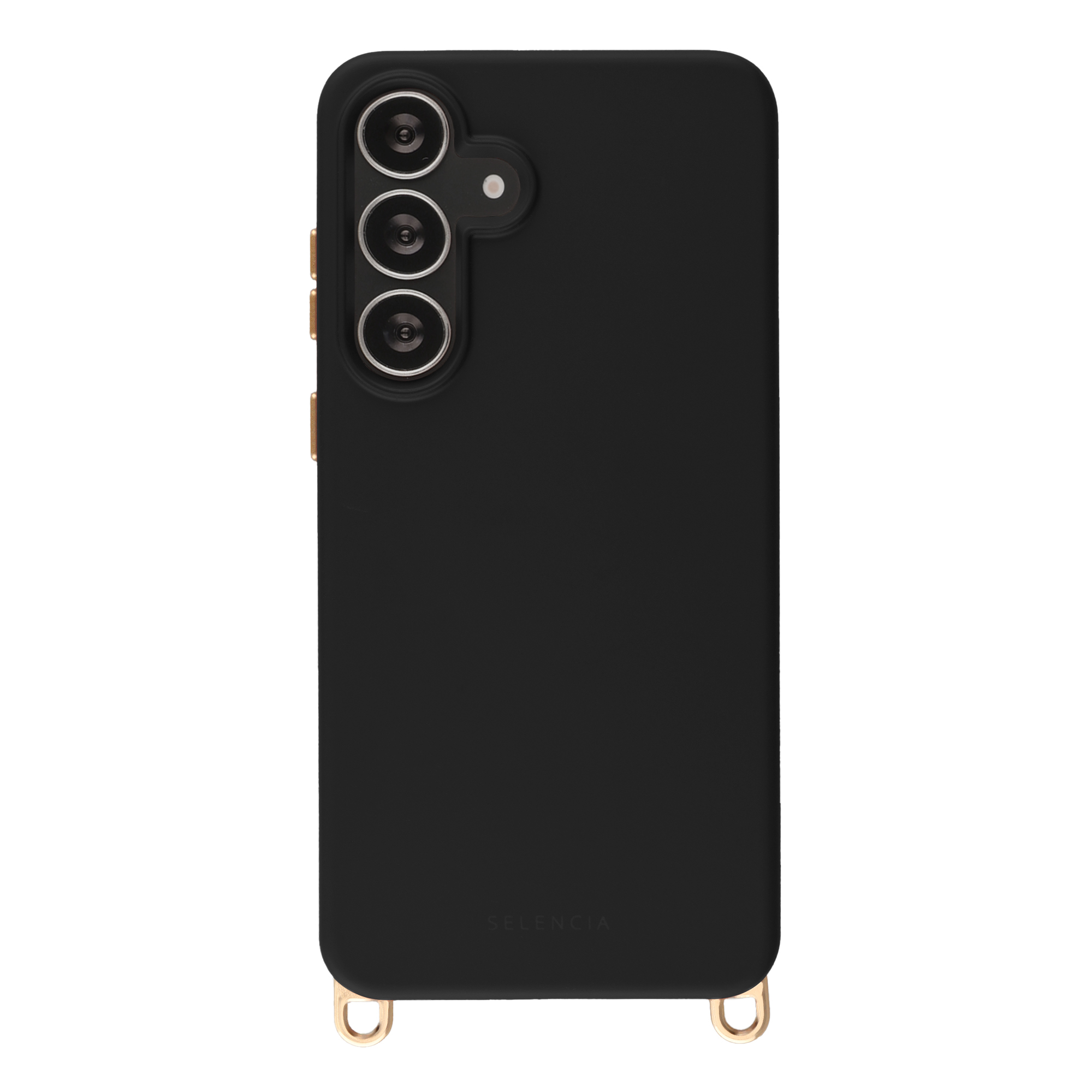 Selencia Rivièra Backcover mit MagSafe mit abnehmbaren Haken für das Samsung Galaxy S25 FE - Velvet Black