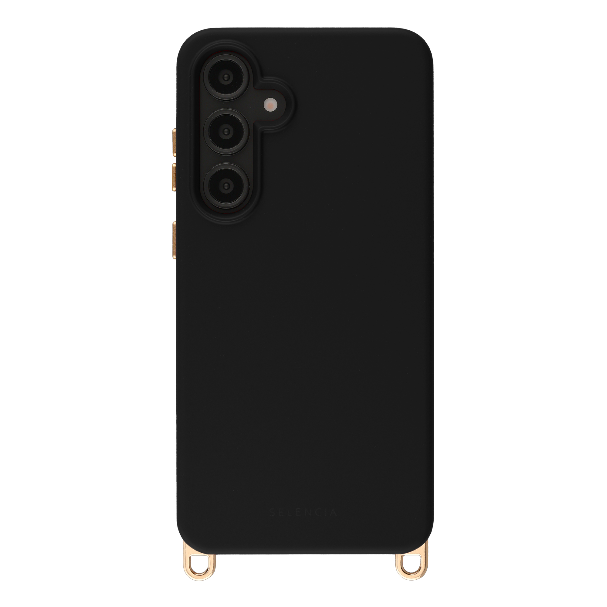 Selencia Rivièra Backcover mit MagSafe mit abnehmbaren Haken für das Samsung Galaxy S24 FE - Velvet Black