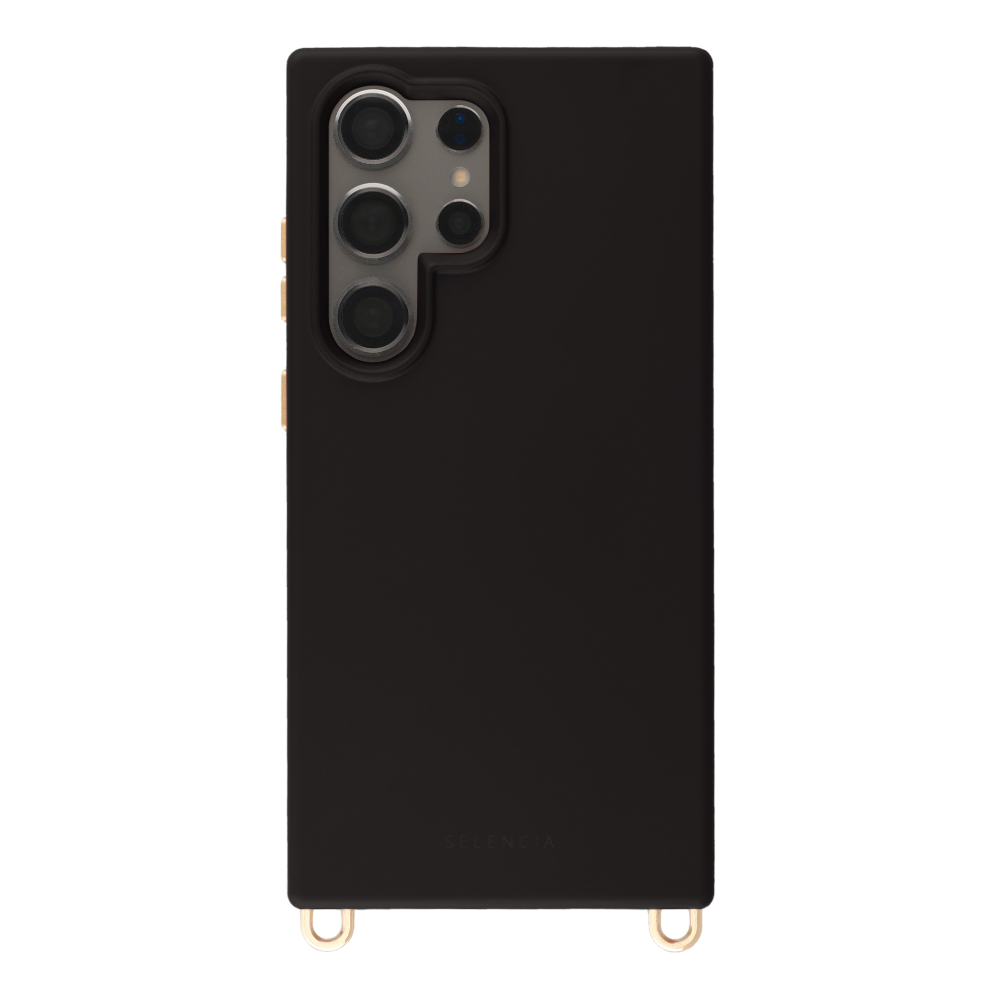 Selencia Rivièra Backcover mit MagSafe mit abnehmbaren Haken für das Samsung Galaxy S24 Ultra - Velvet Black