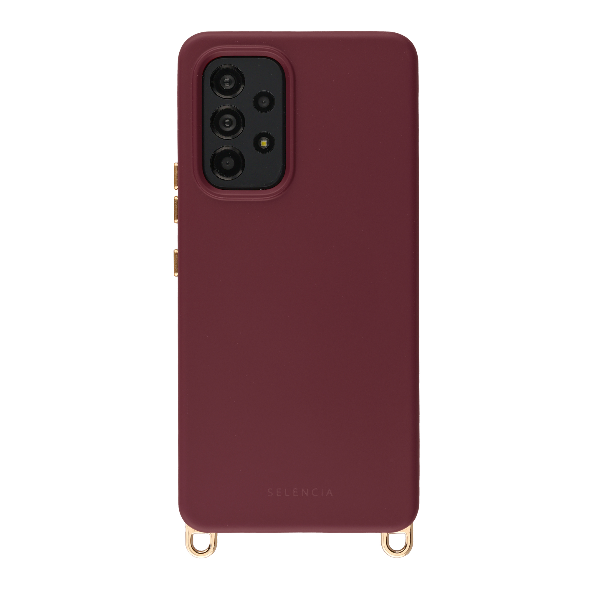 Selencia Rivièra Backcover mit MagSafe mit abnehmbaren Haken für das Samsung Galaxy A53 - Bold Burgundy