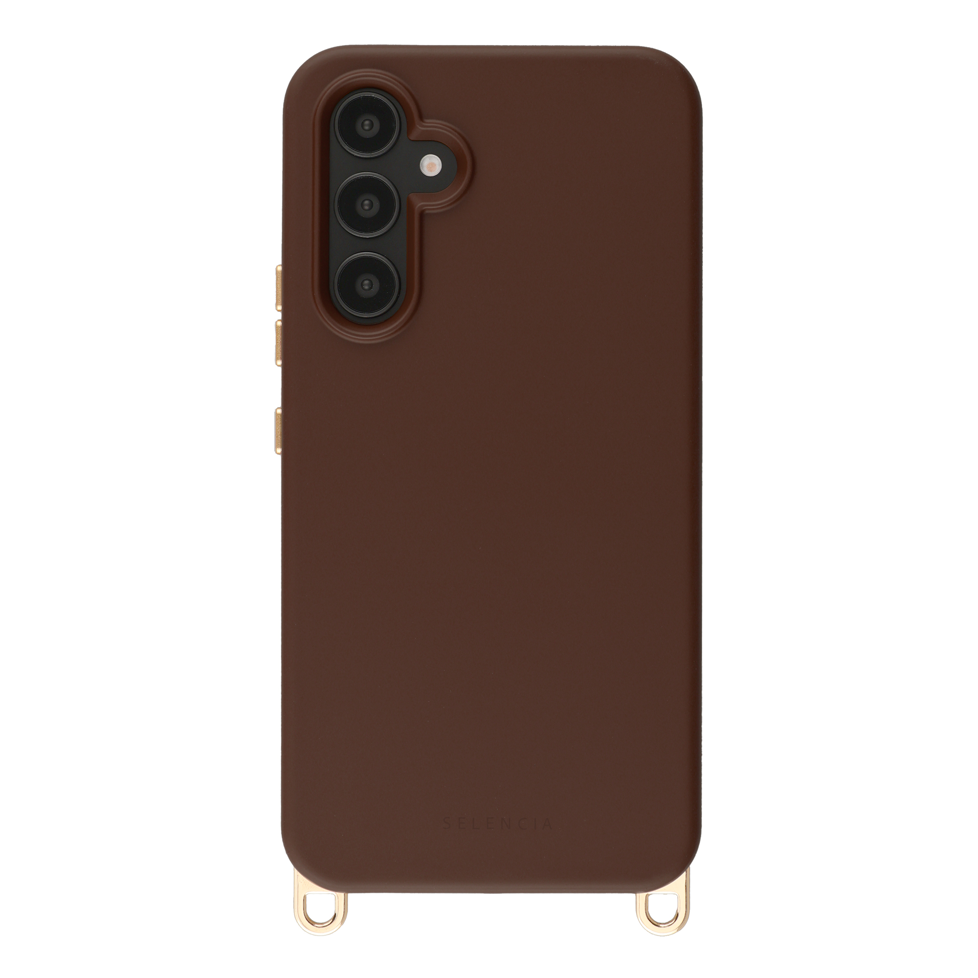 Selencia Rivièra Backcover mit MagSafe mit abnehmbaren Haken für das Samsung Galaxy A54 (5G) - Choco Brown