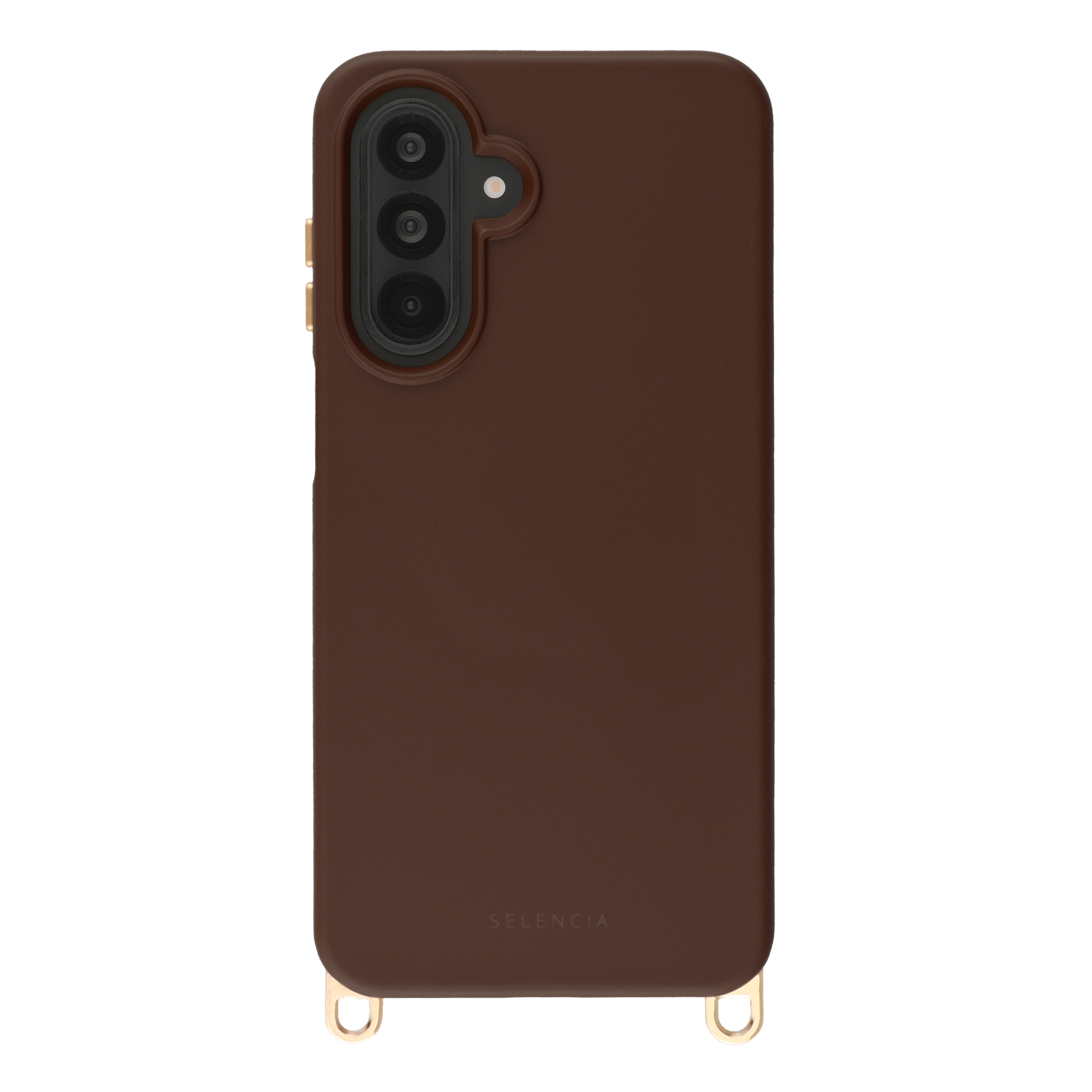 Selencia Rivièra Backcover mit MagSafe mit abnehmbaren Haken für das Samsung Galaxy A16 / A17 / A26 - Choco Brown