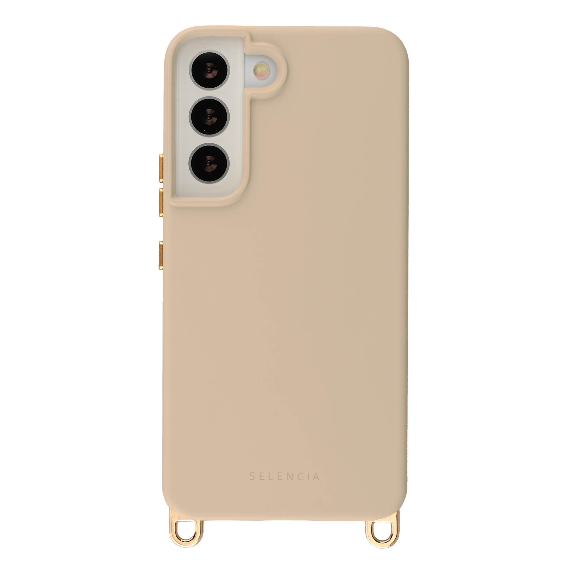 Selencia Rivièra Backcover mit MagSafe mit abnehmbaren Haken für das Samsung Galaxy S22 - Milky Latte