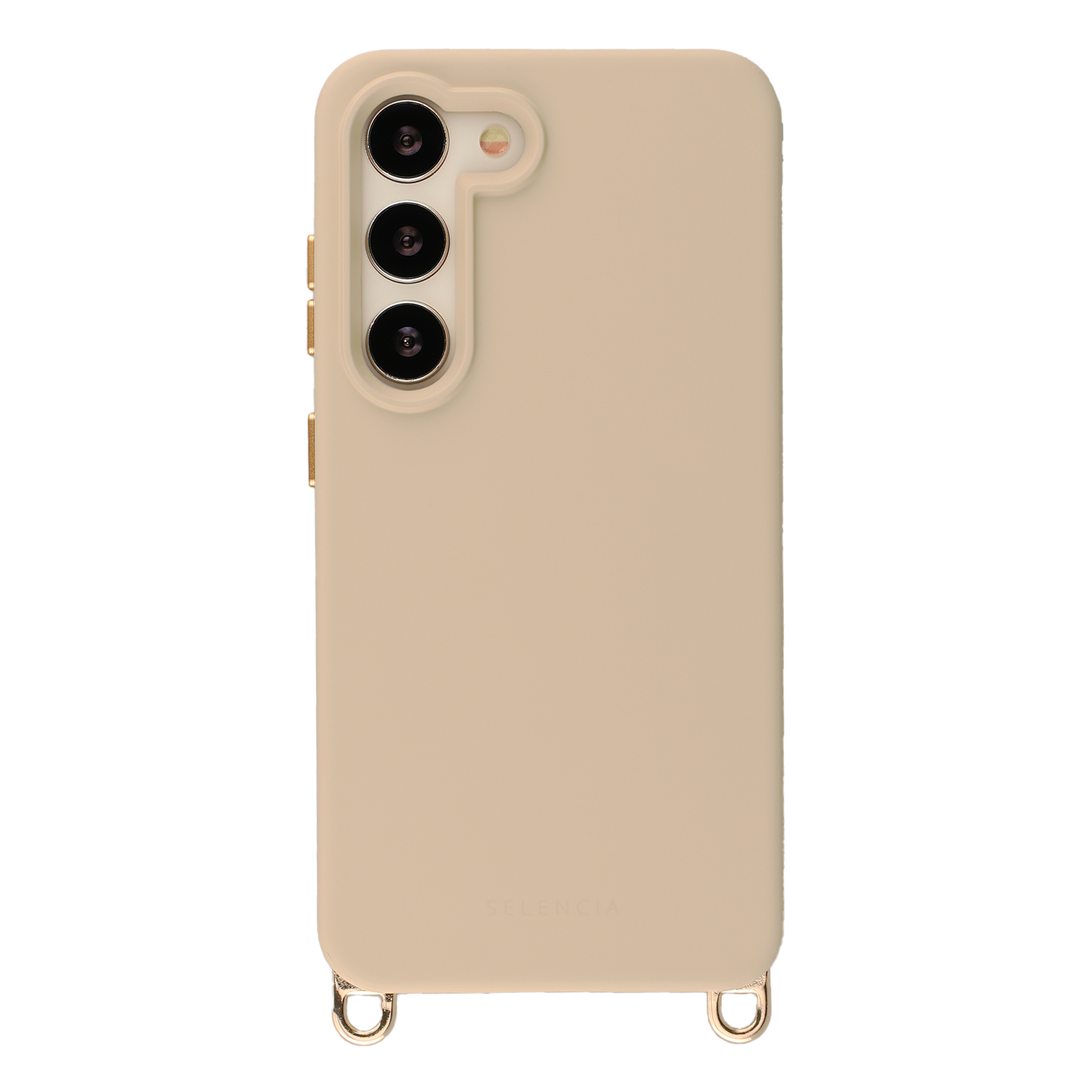 Selencia Rivièra Backcover mit MagSafe mit abnehmbaren Haken für das Samsung Galaxy S23 - Milky Latte