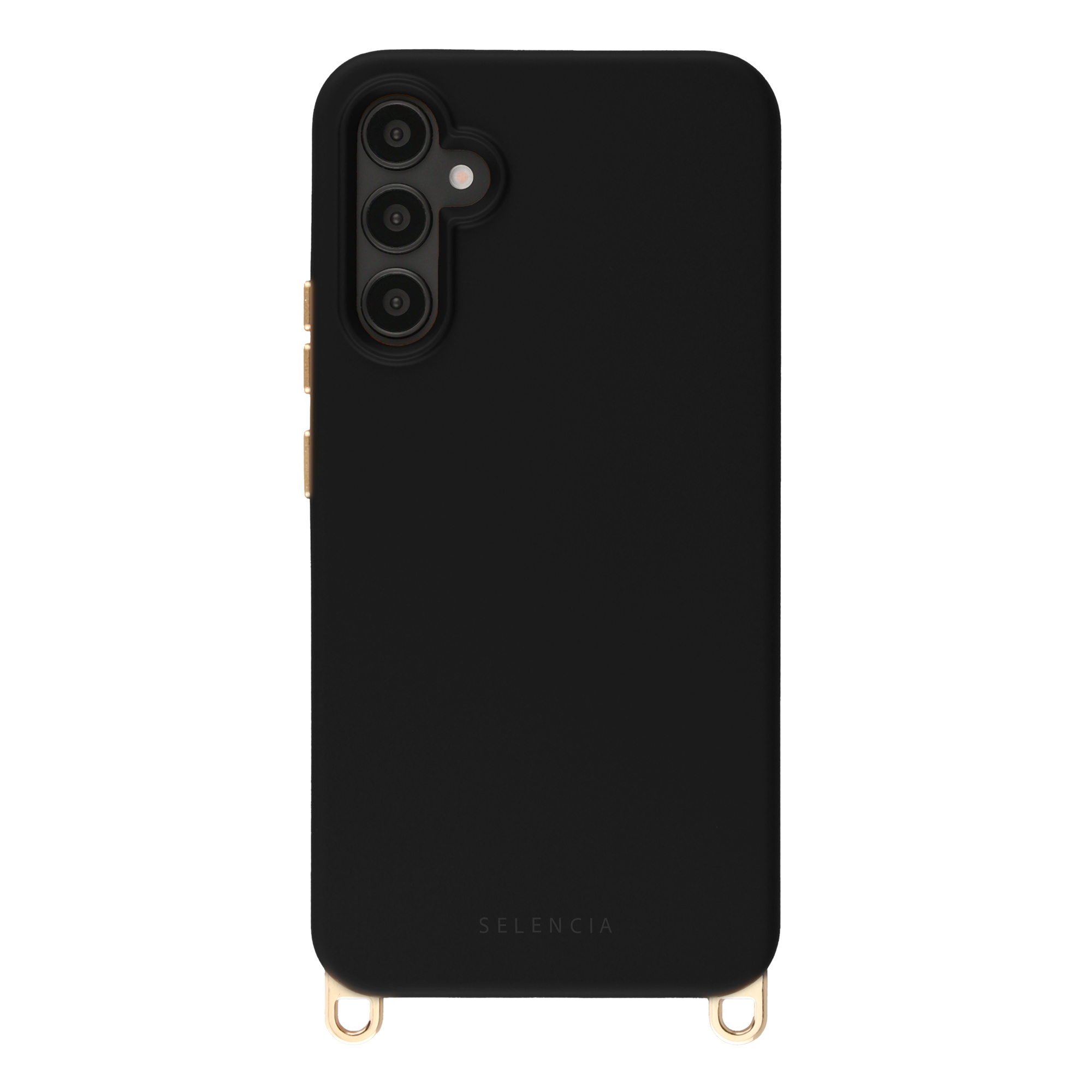 Selencia Rivièra Backcover mit MagSafe mit abnehmbaren Haken für das Samsung Galaxy A34 (5G) - Velvet Black