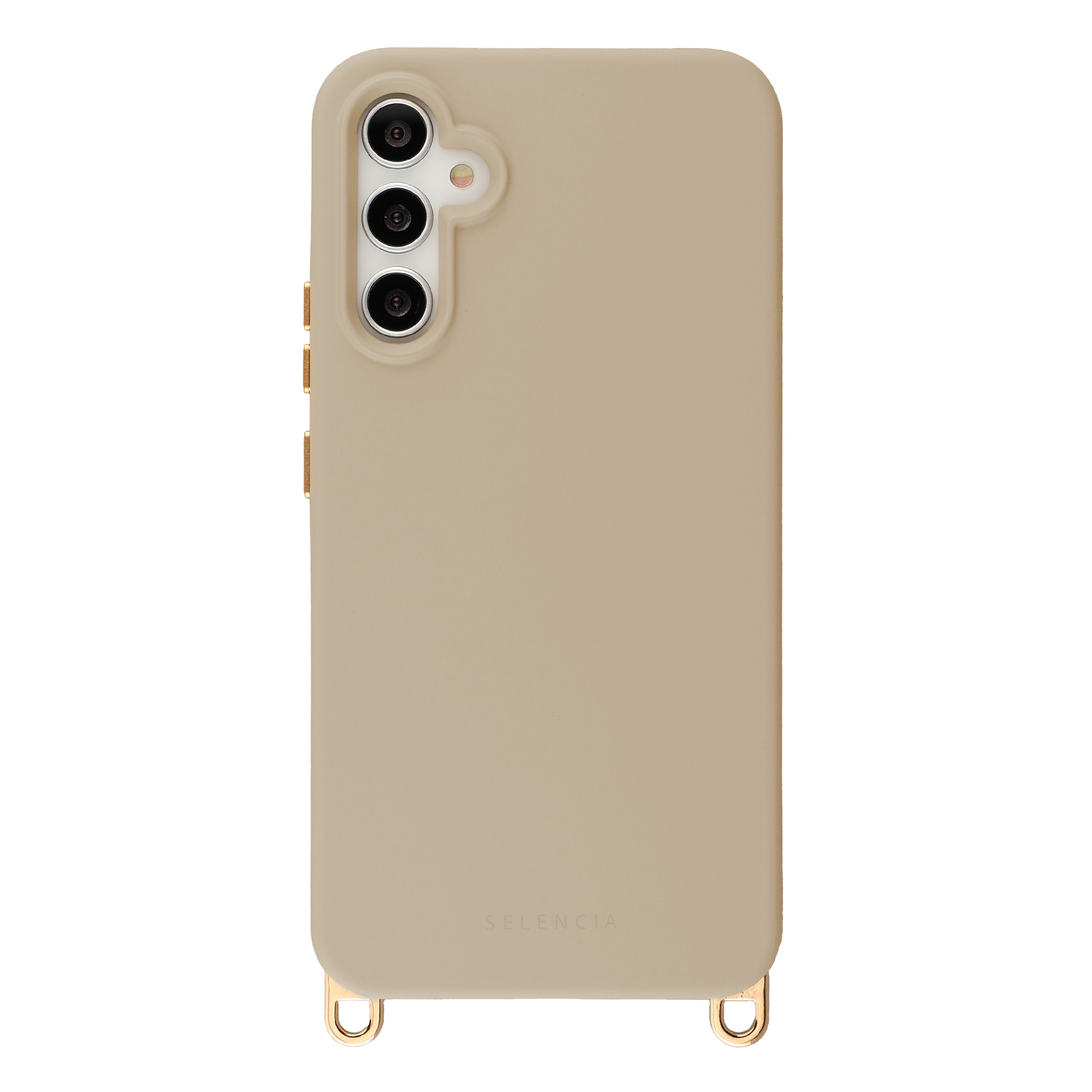 Selencia Rivièra Backcover mit MagSafe mit abnehmbaren Haken für das Samsung Galaxy A34 (5G) - Milky Latte