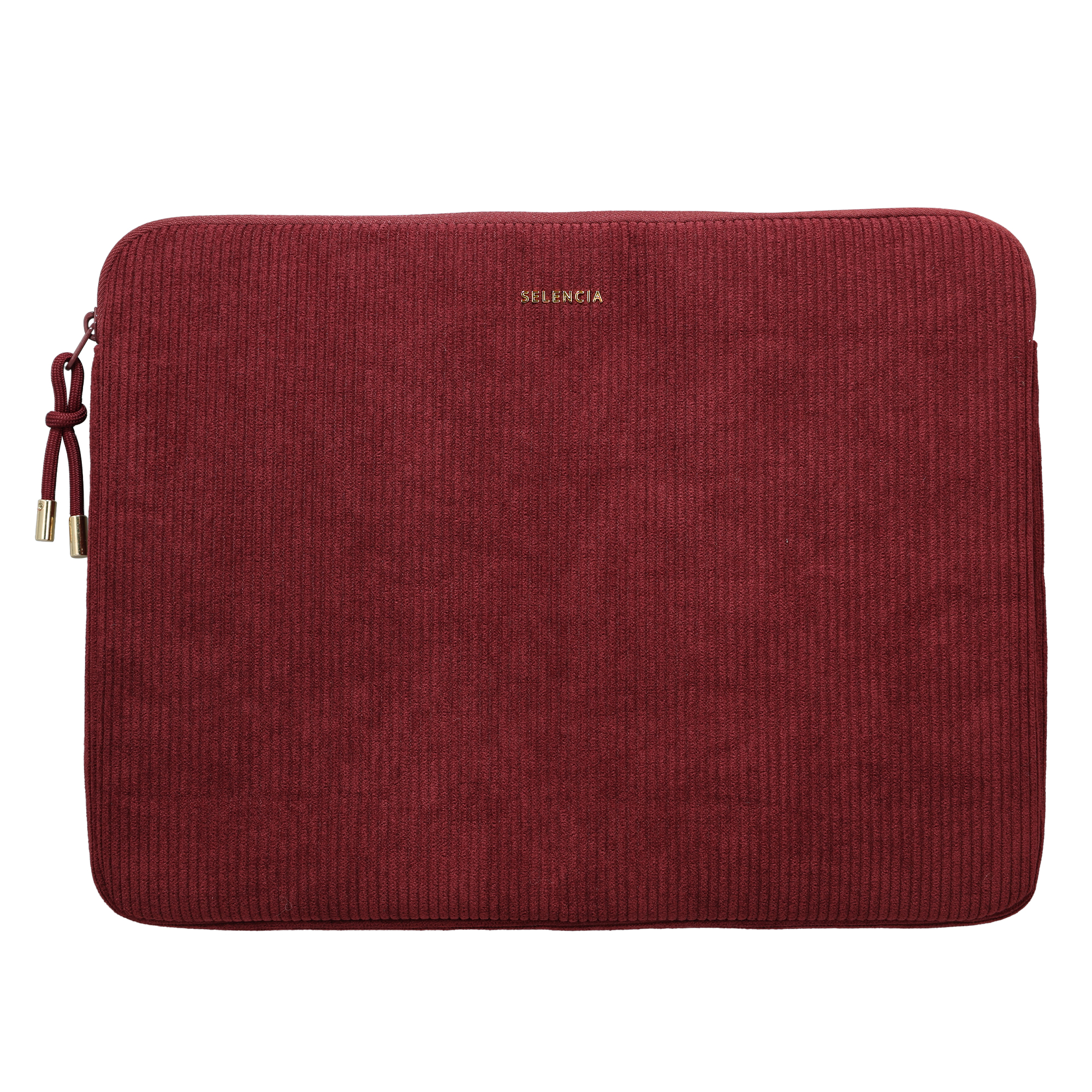 Selencia Cord Laptop Hülle 13-14 Zoll - Laptop Sleeve - Deep Burgundy