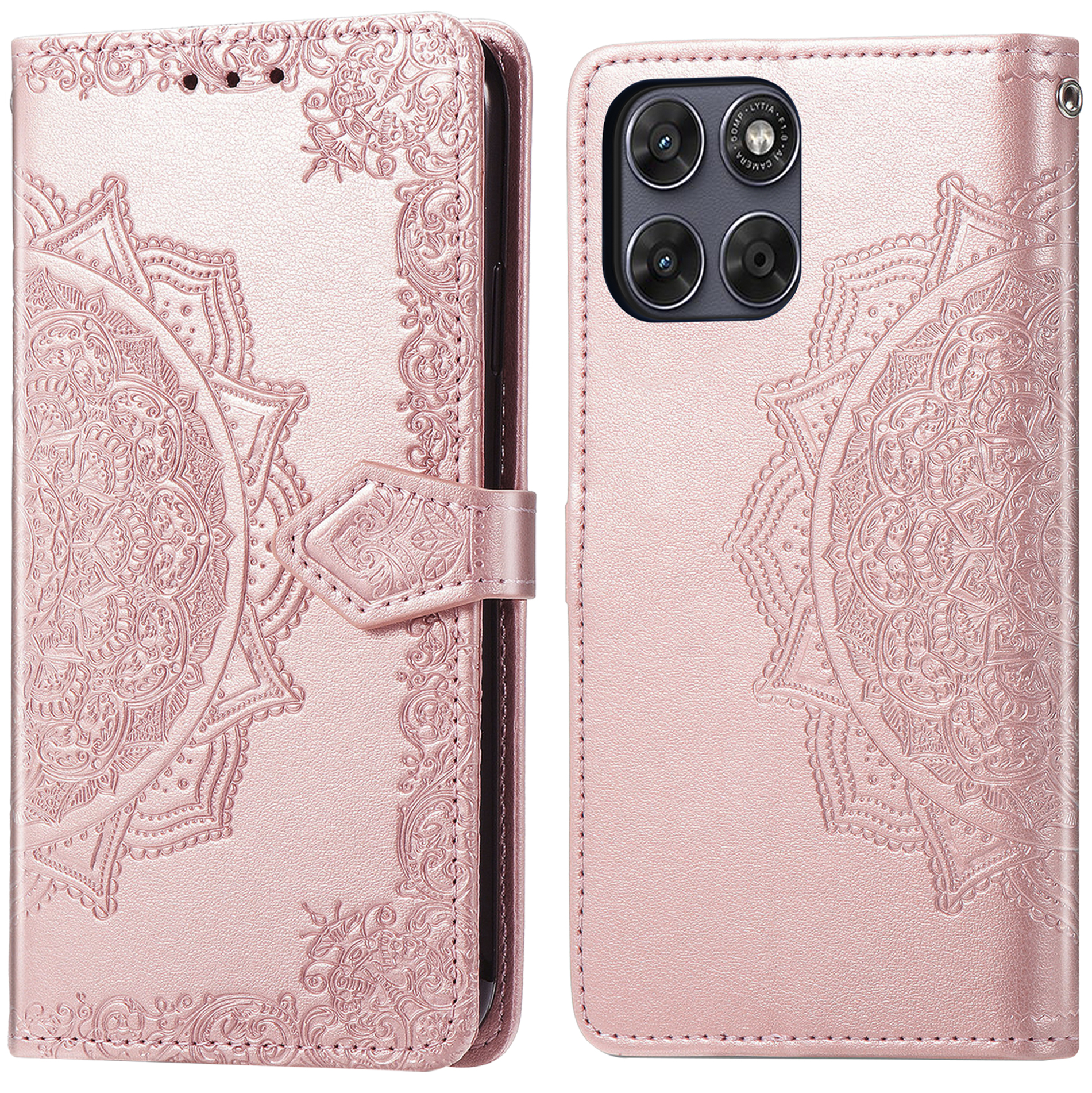 imoshion Mandala Klapphülle für das Motorola Moto G77 - Rose Gold