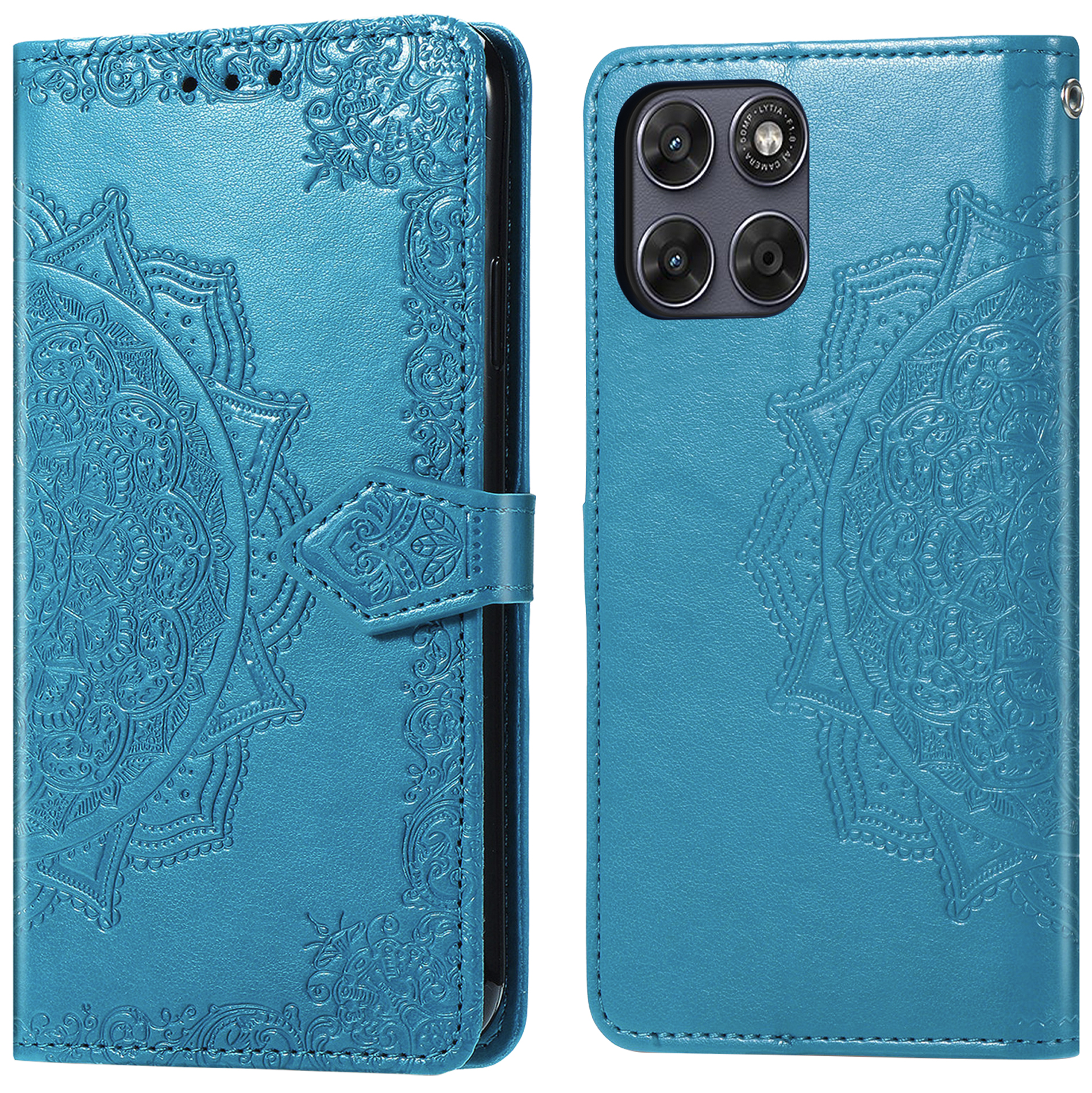 imoshion Mandala Klapphülle für das Motorola Moto G77 - Türkis