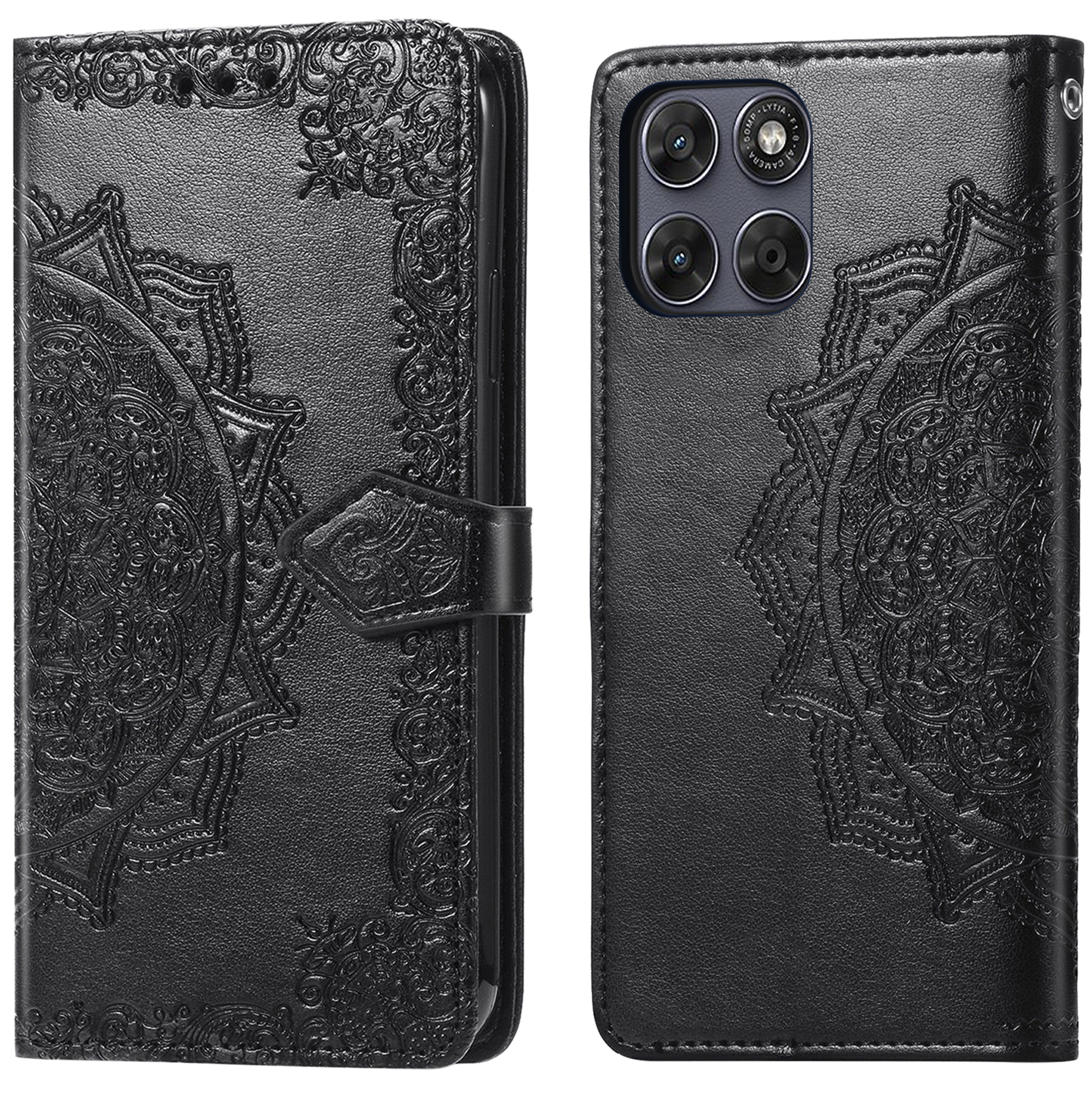 imoshion Mandala Klapphülle für das Motorola Moto G77 - Schwarz
