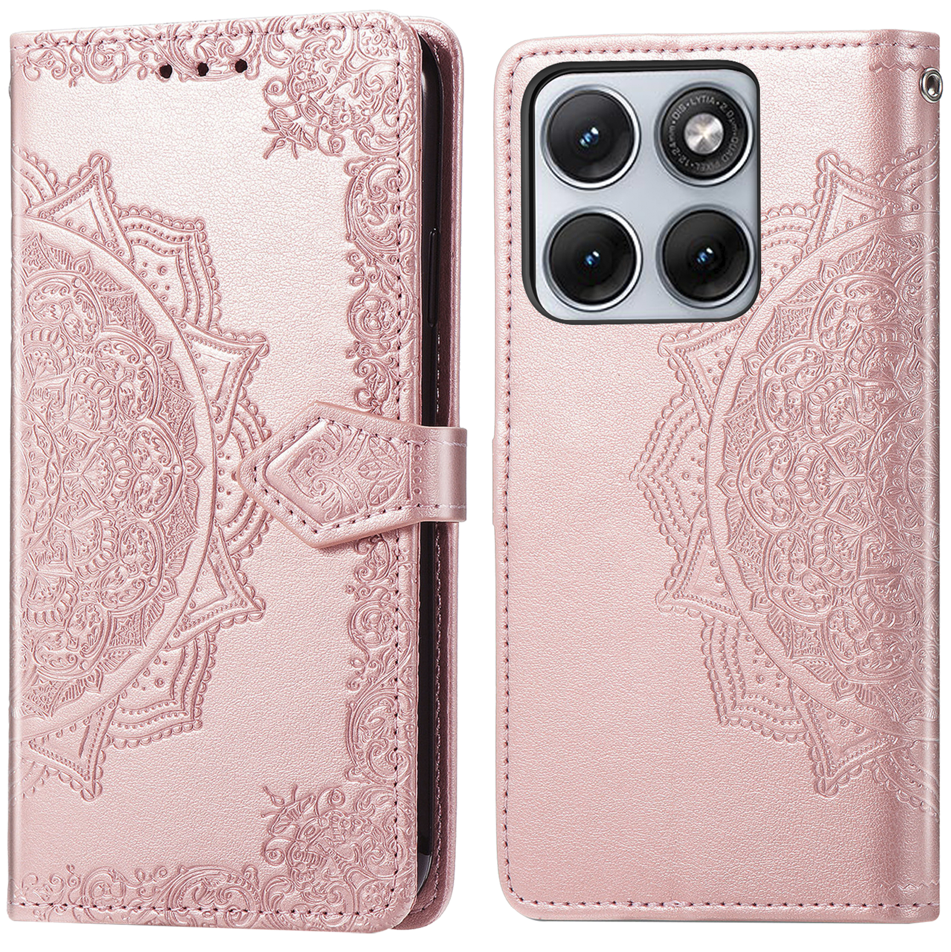 imoshion Mandala Klapphülle für das Motorola Edge 70 Fusion - Rose Gold