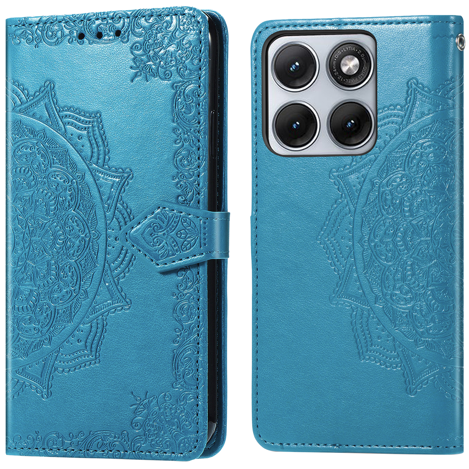 imoshion Mandala Klapphülle für das Motorola Edge 70 Fusion - Türkis