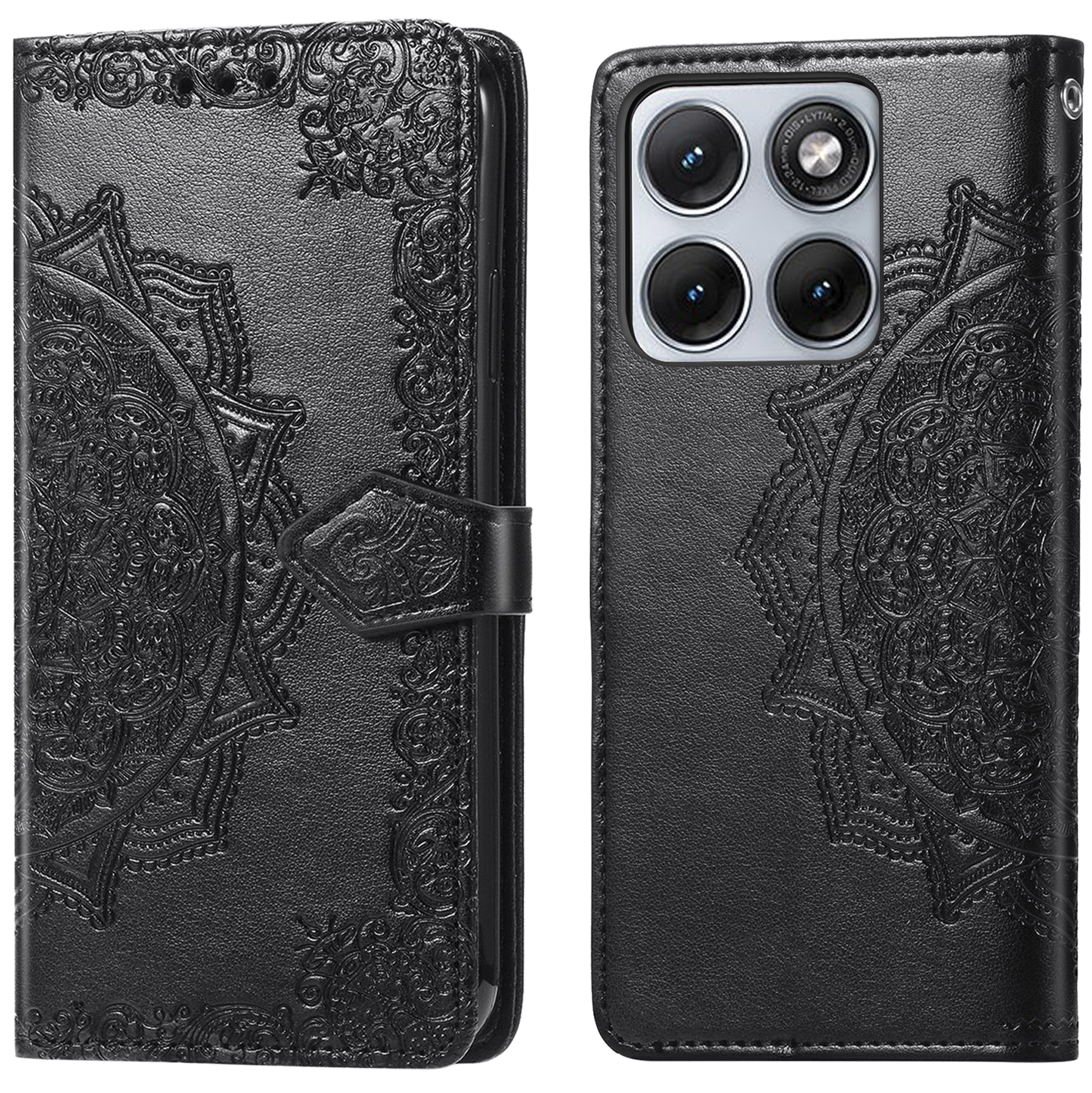 imoshion Mandala Klapphülle für das Motorola Edge 70 Fusion - Schwarz