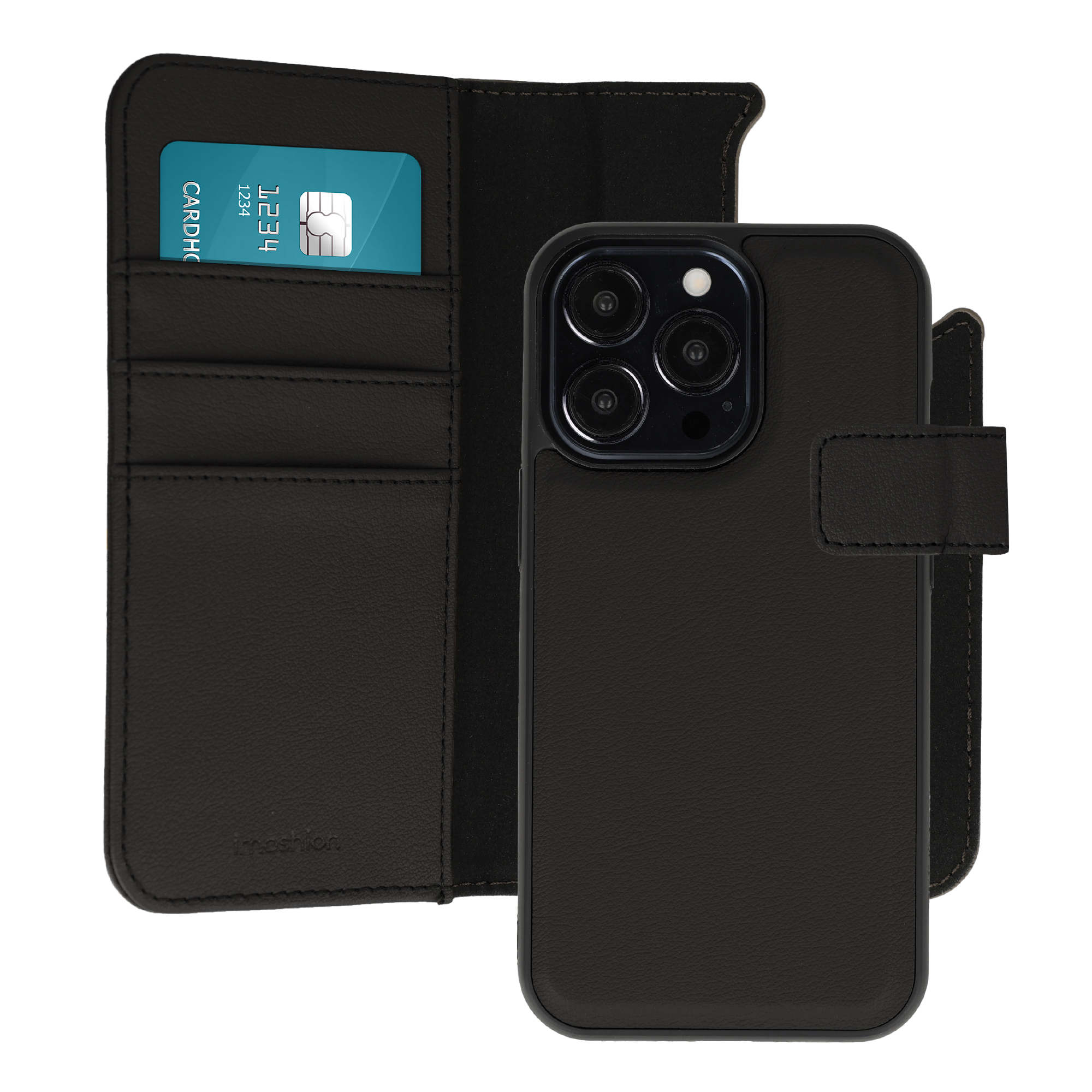 imoshion Herausnehmbare 2-in-1 Luxus-Bookcase für das Apple iPhone 13 Pro - Schwarz