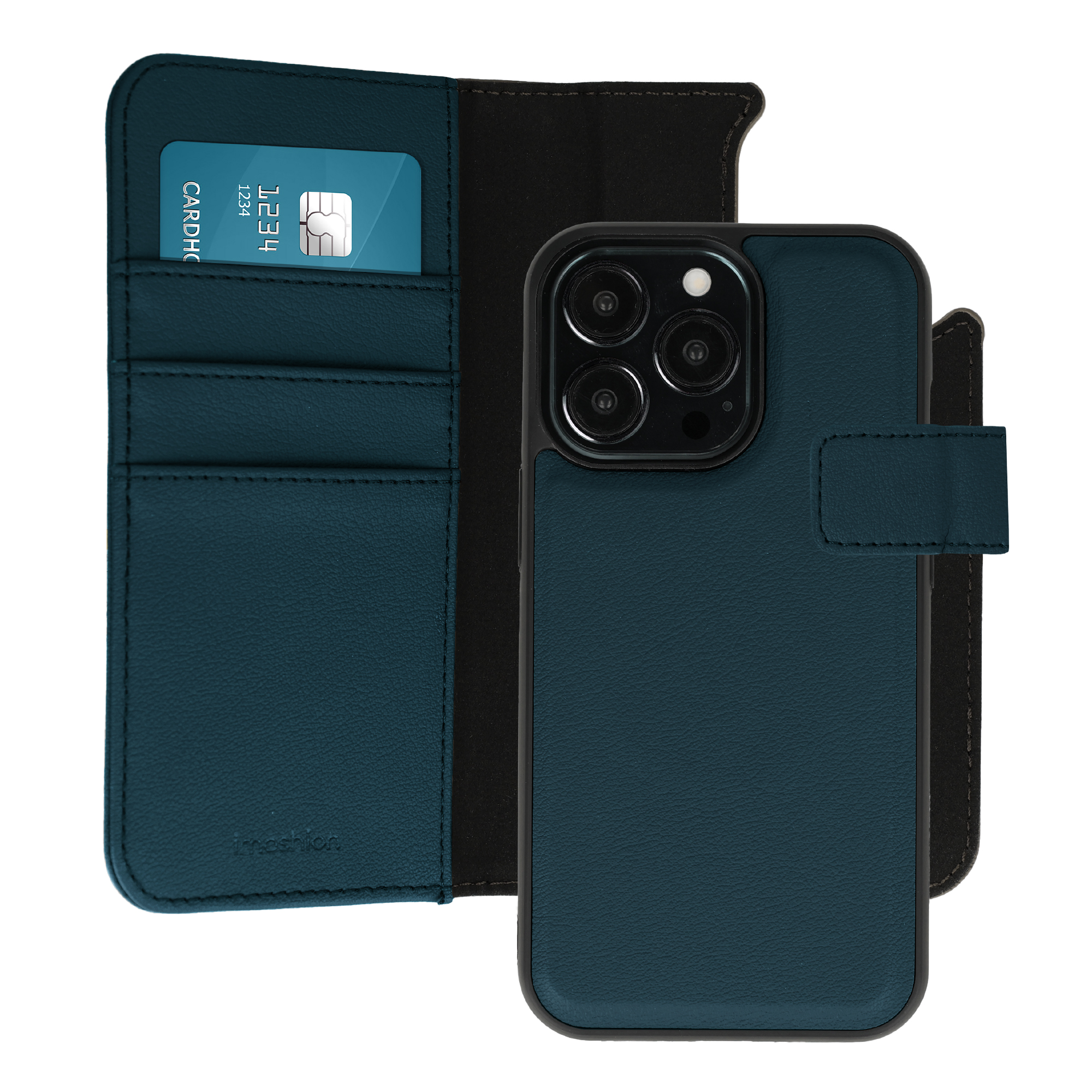 imoshion Herausnehmbare 2-in-1 Luxus-Bookcase für das Apple iPhone 13 Pro - Blau