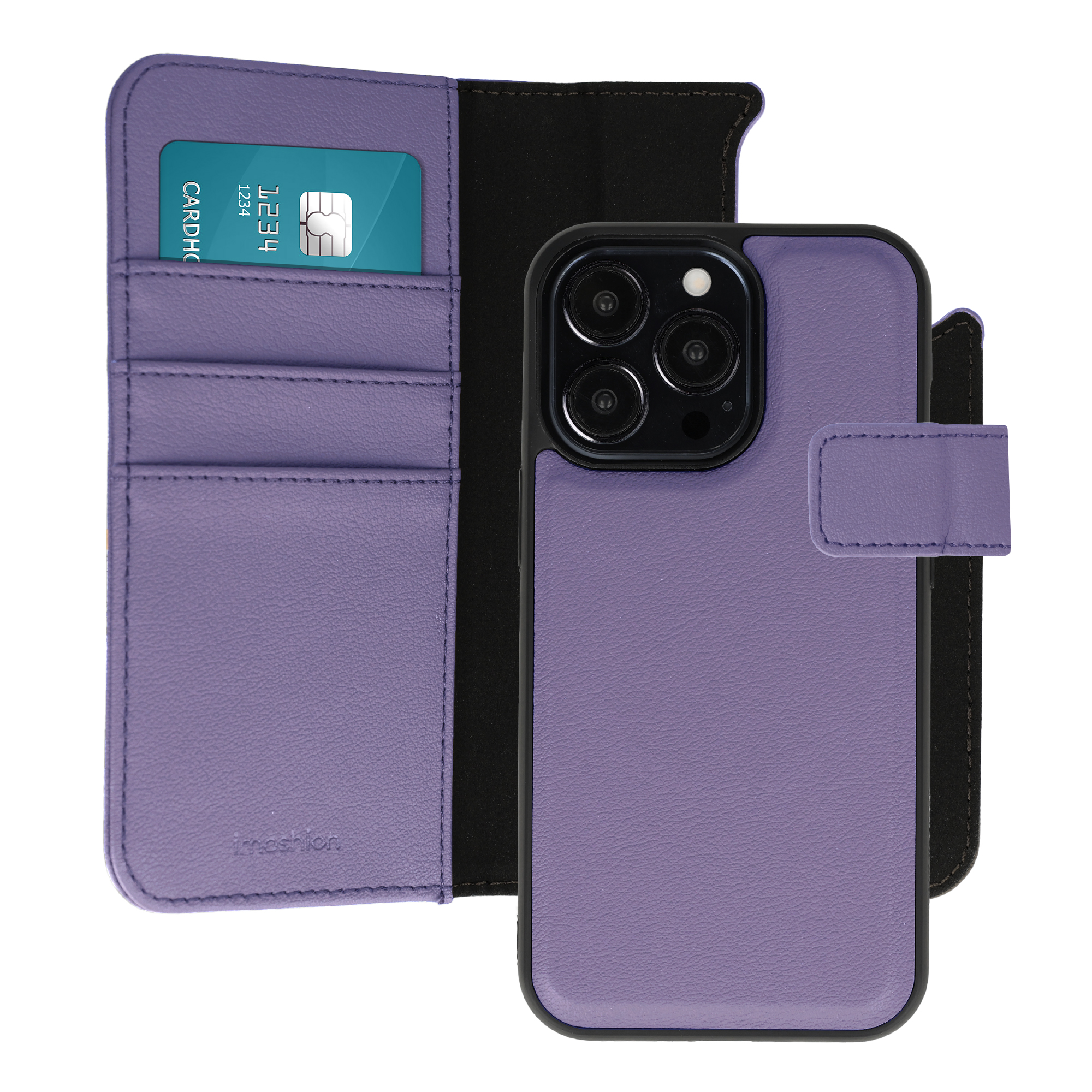 imoshion Herausnehmbare 2-in-1 Luxus-Bookcase für das Apple iPhone 13 Pro - Violett
