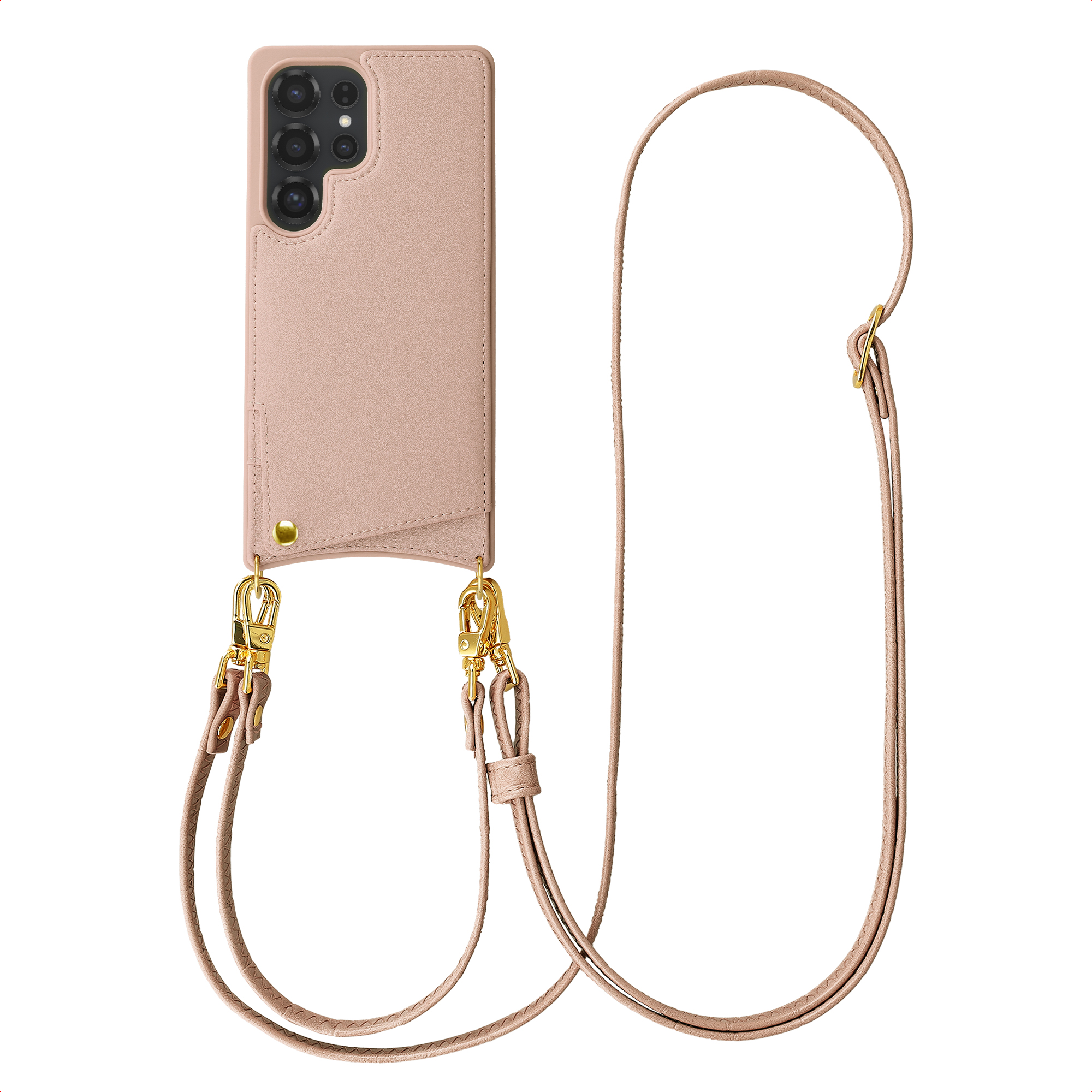 Selencia Nova HandyHülle mit Kordel und Kartenhalter für das Samsung Galaxy S25 Ultra - Dusty Rose