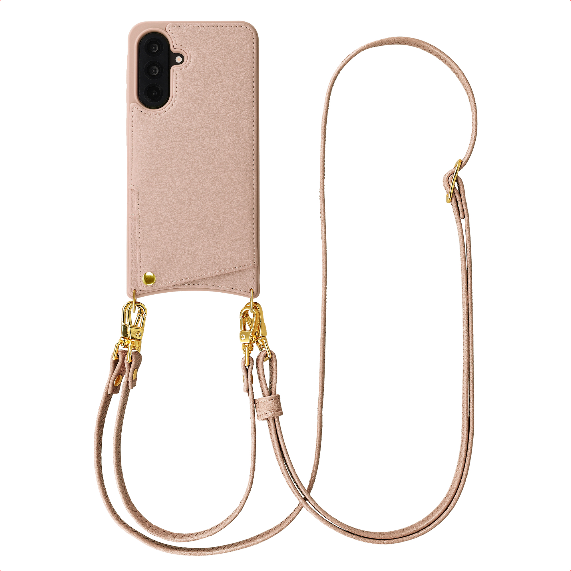 Selencia Nova HandyHülle mit Kordel und Kartenhalter für das Samsung Galaxy A57 (5G) - Dusty Rose