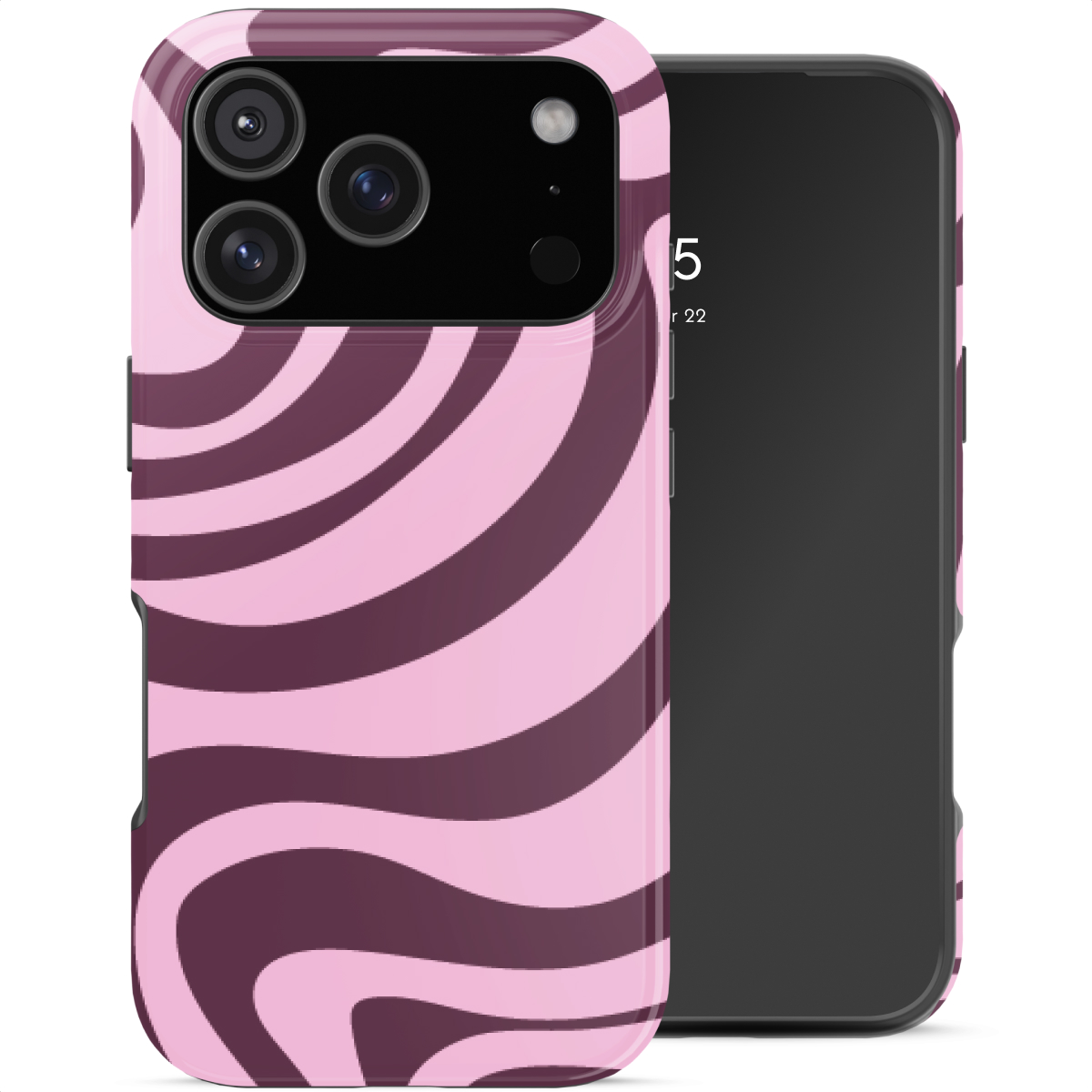 Selencia Vivid Back Cover für das Apple iPhone 18 Pro / 17 Pro - Wavy Swirl Pink Plum
