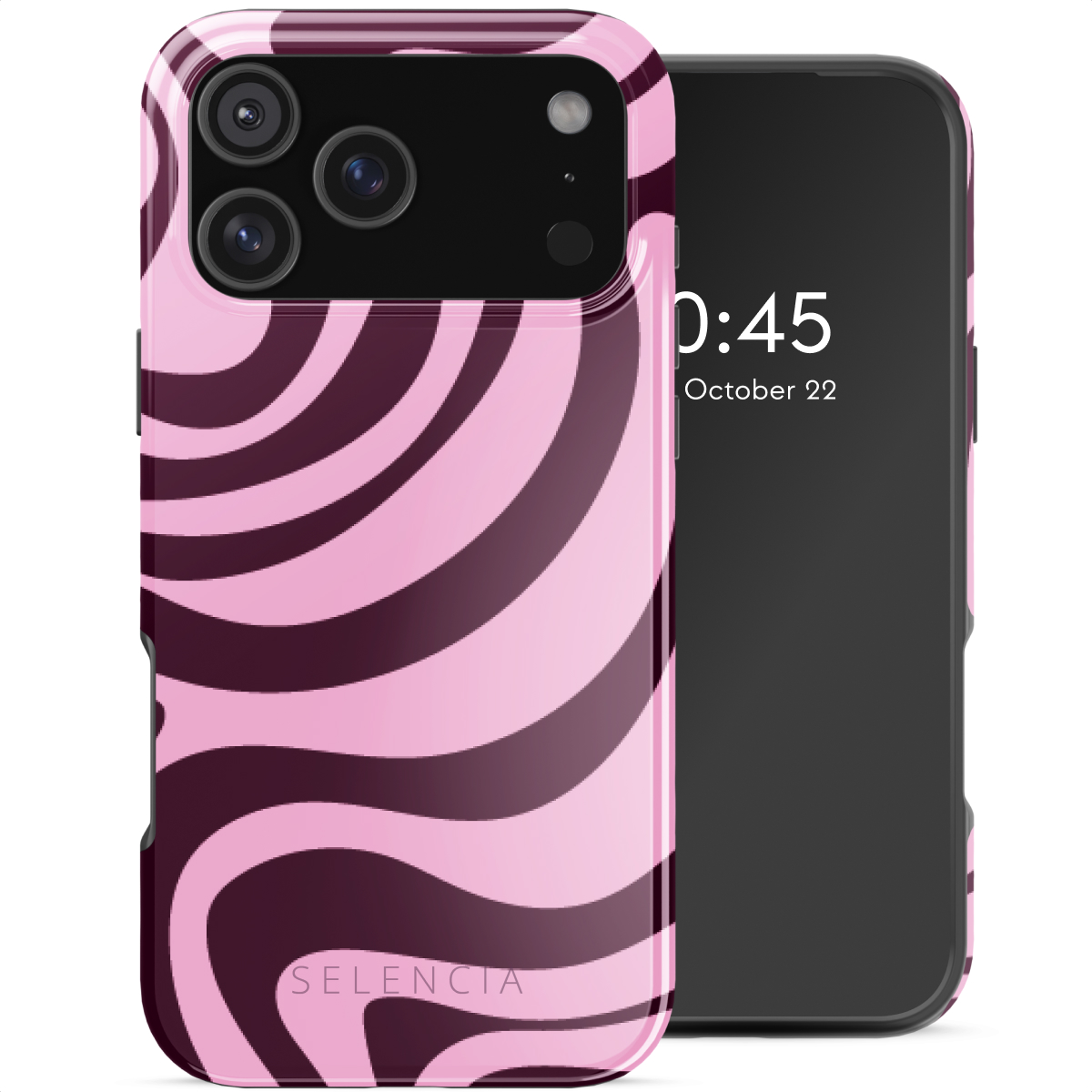 Selencia Vivid Rückabdeckung mit MagSafe für das Apple iPhone 18 Pro / 17 Pro - Wavy Swirl Pink Plum