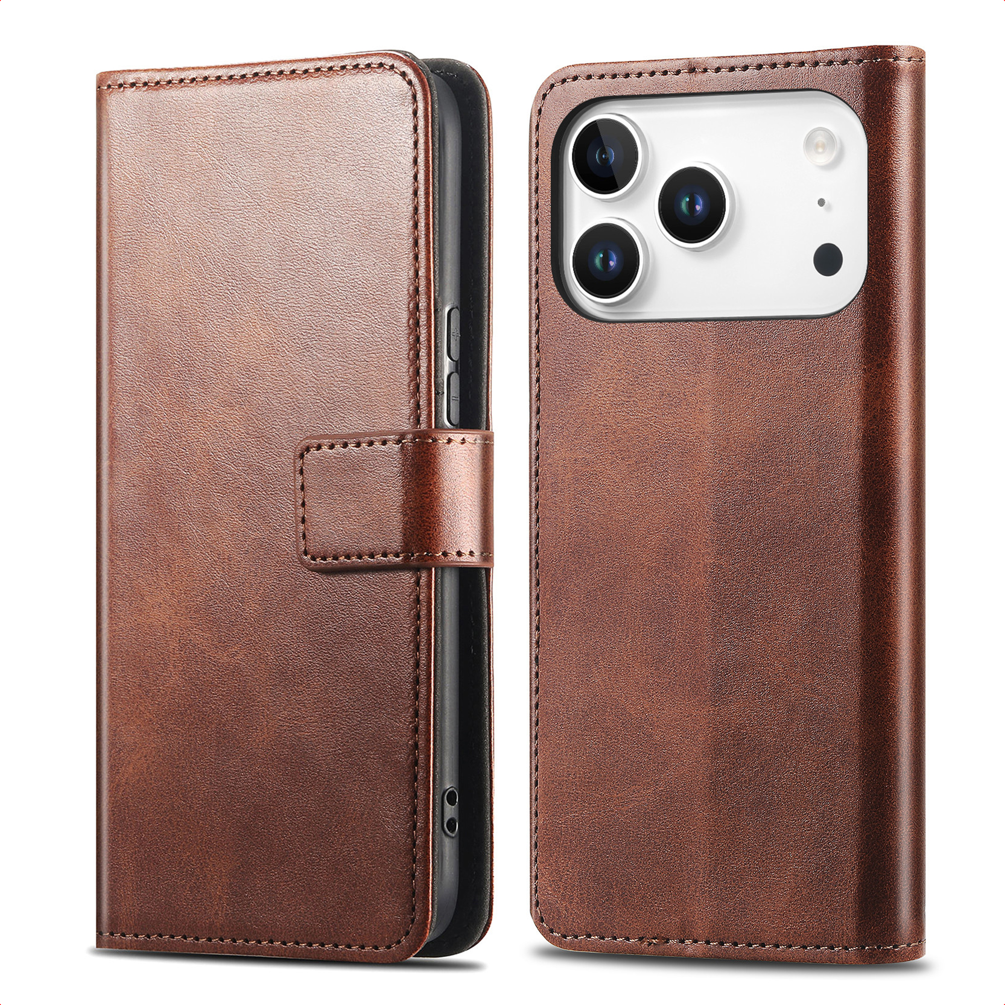 imoshion Luxuriöse Klapphülle für das Apple iPhone 18 Pro Max / 17 Pro Max - Dunkelbraun