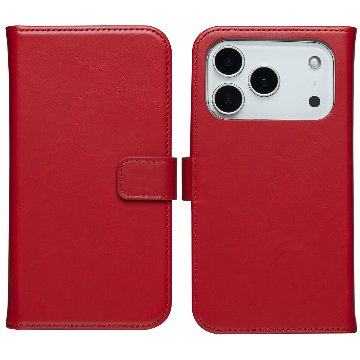Selencia Echtleder Klapphülle für das Apple iPhone 18 Pro / 17 Pro - Rot