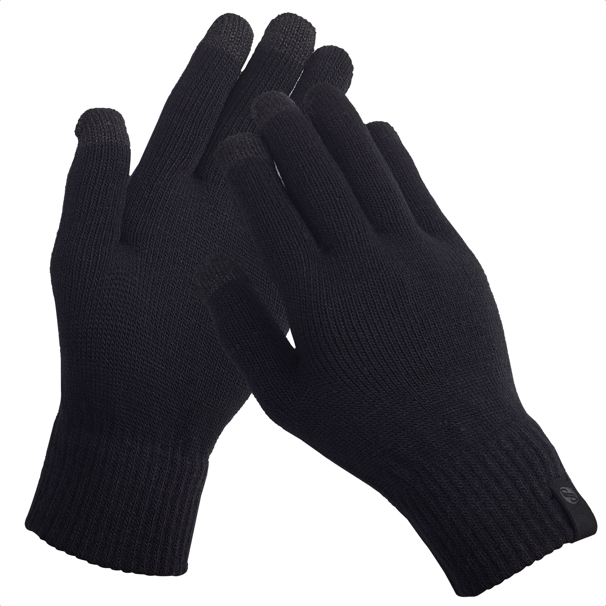 Selencia Touchscreen-Handschuhe Gestrickt - Einheitsgröße - Schwarz