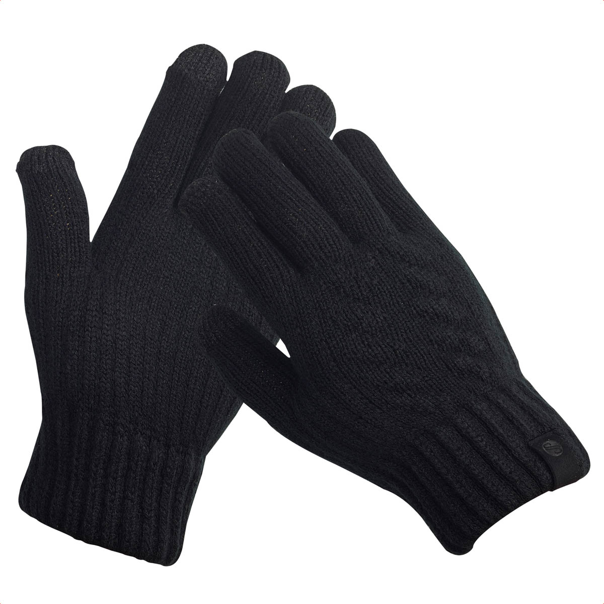 Selencia Touchscreen-Handschuhe mit Woll-Optik - Damen - Größe M - Schwarz