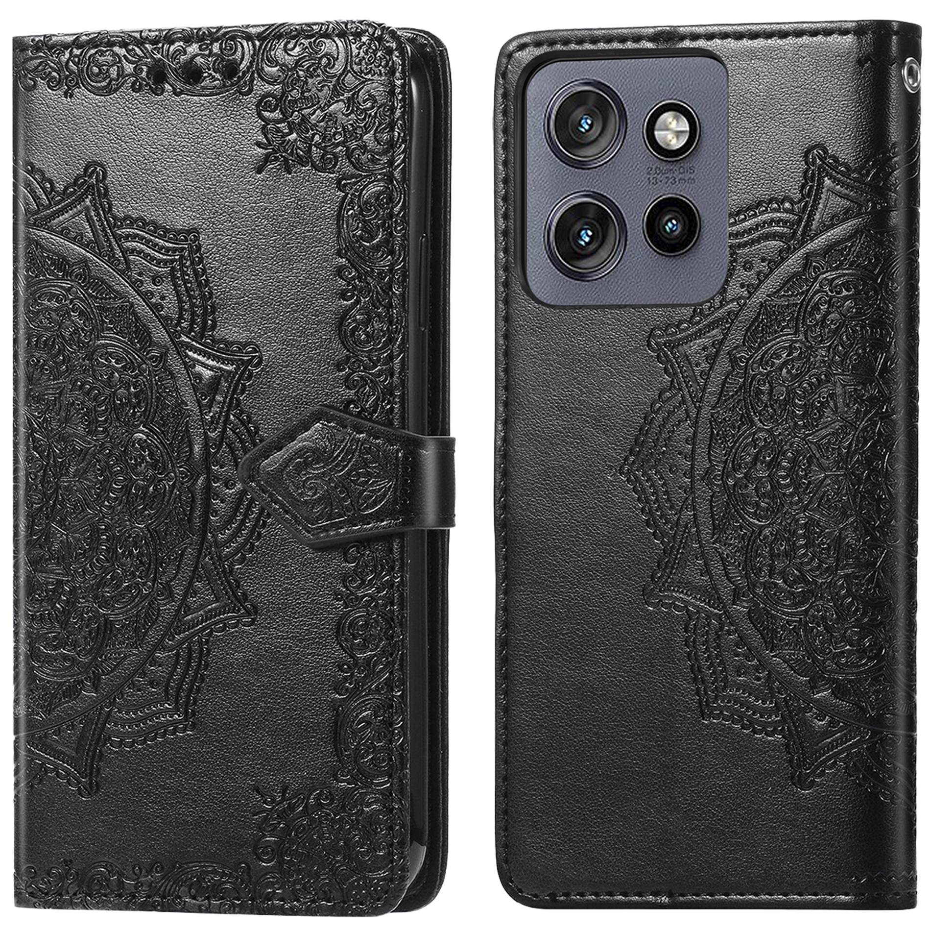 imoshion Mandala Klapphülle für das Motorola Thinkphone 25 / Edge 50 Neo / Edge 60 Neo - Schwarz