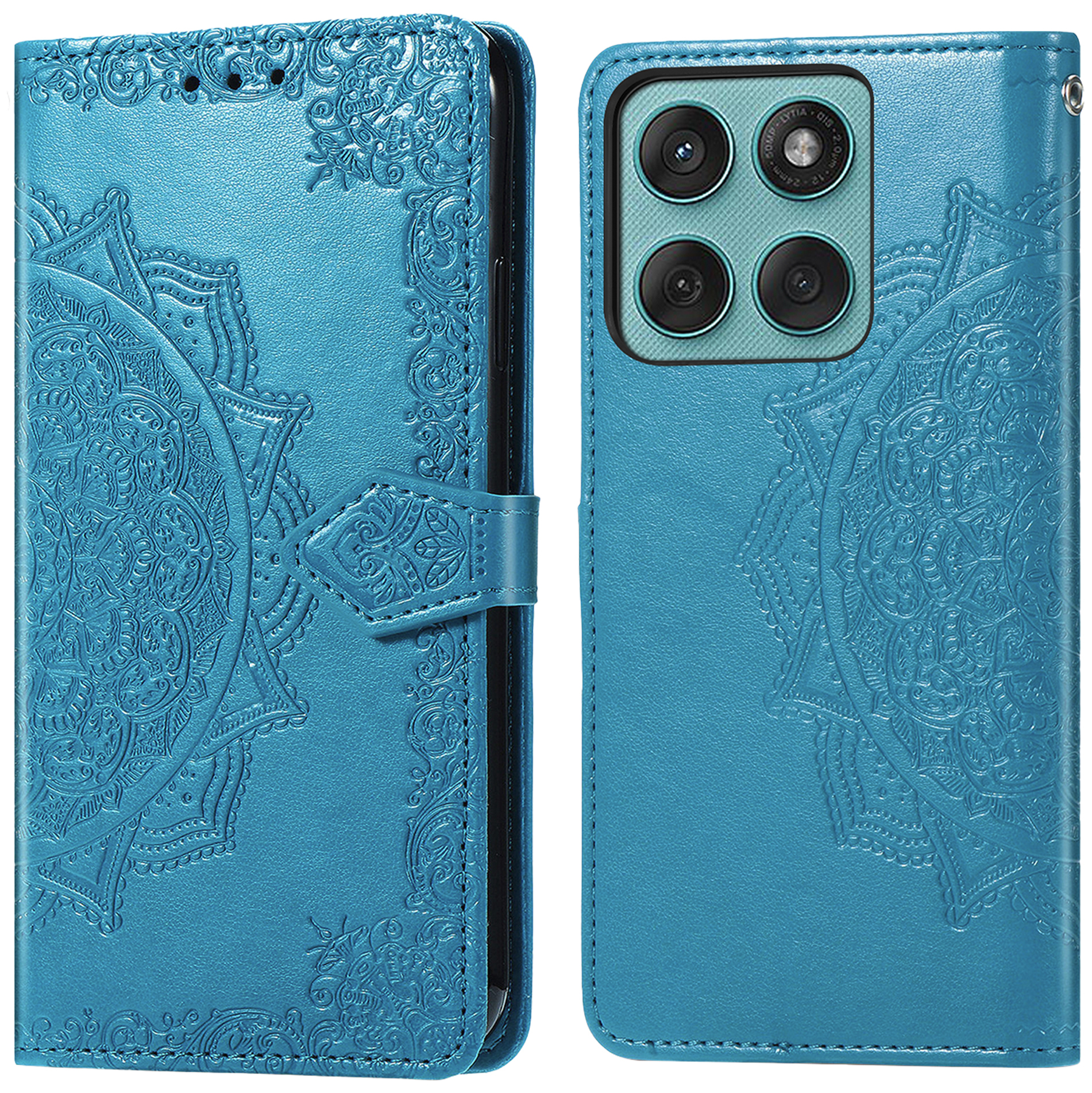 imoshion Mandala Klapphülle für das Motorola Edge 60 Pro - Türkis