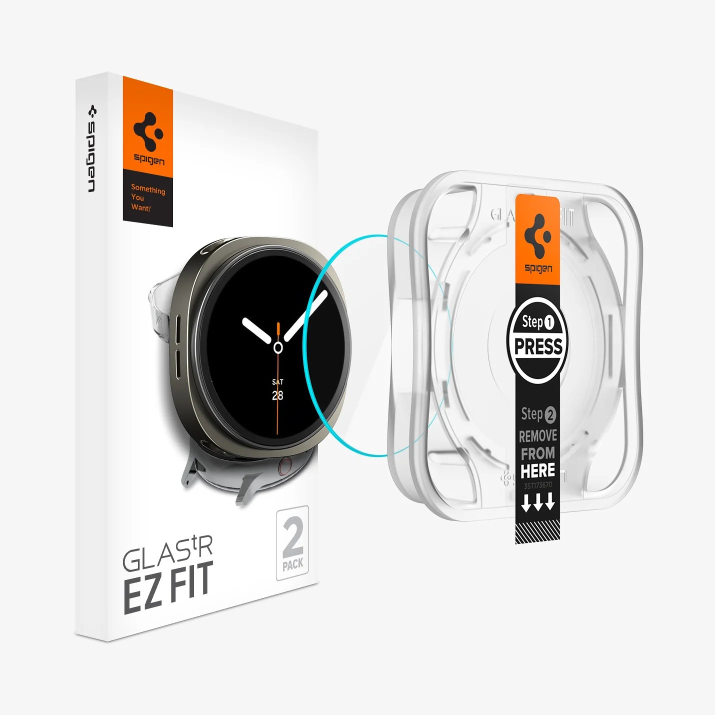 Spigen Glastr Ez Fit Schutzfolie Für Samsung Galaxy Watch9 / Watch8 44Mm, 2Er Set, Gehärtetes Glas Agl09876 - Image 5