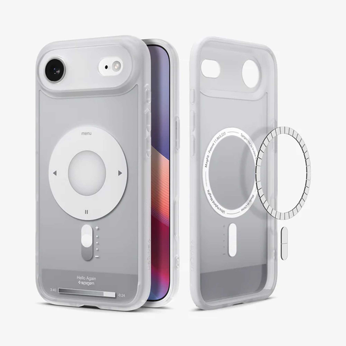 MagSafe-Hülle für Apple iPhone 17 Air, Spigen, Ultra Hybrid Classic, Silber ACS10322