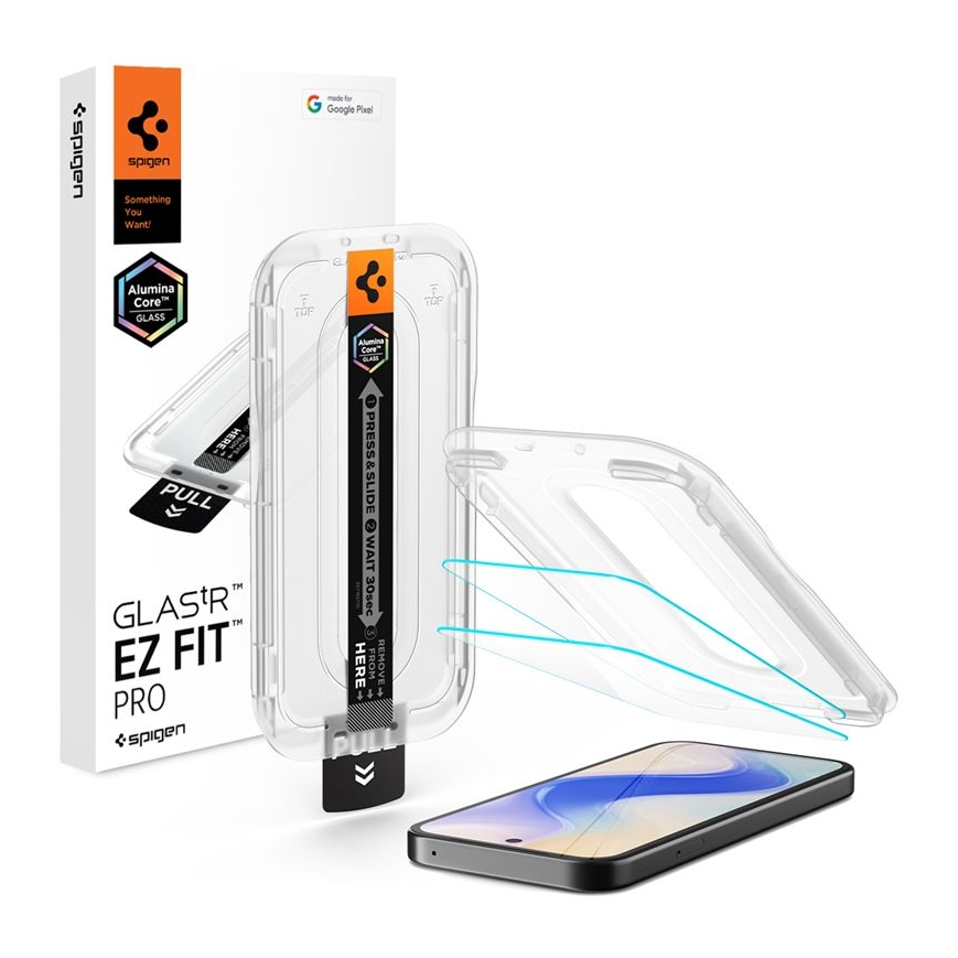 Spigen GLAStR Fit Displayschutzfolie 2er-Pack + Applicator für das Google Pixel 10a