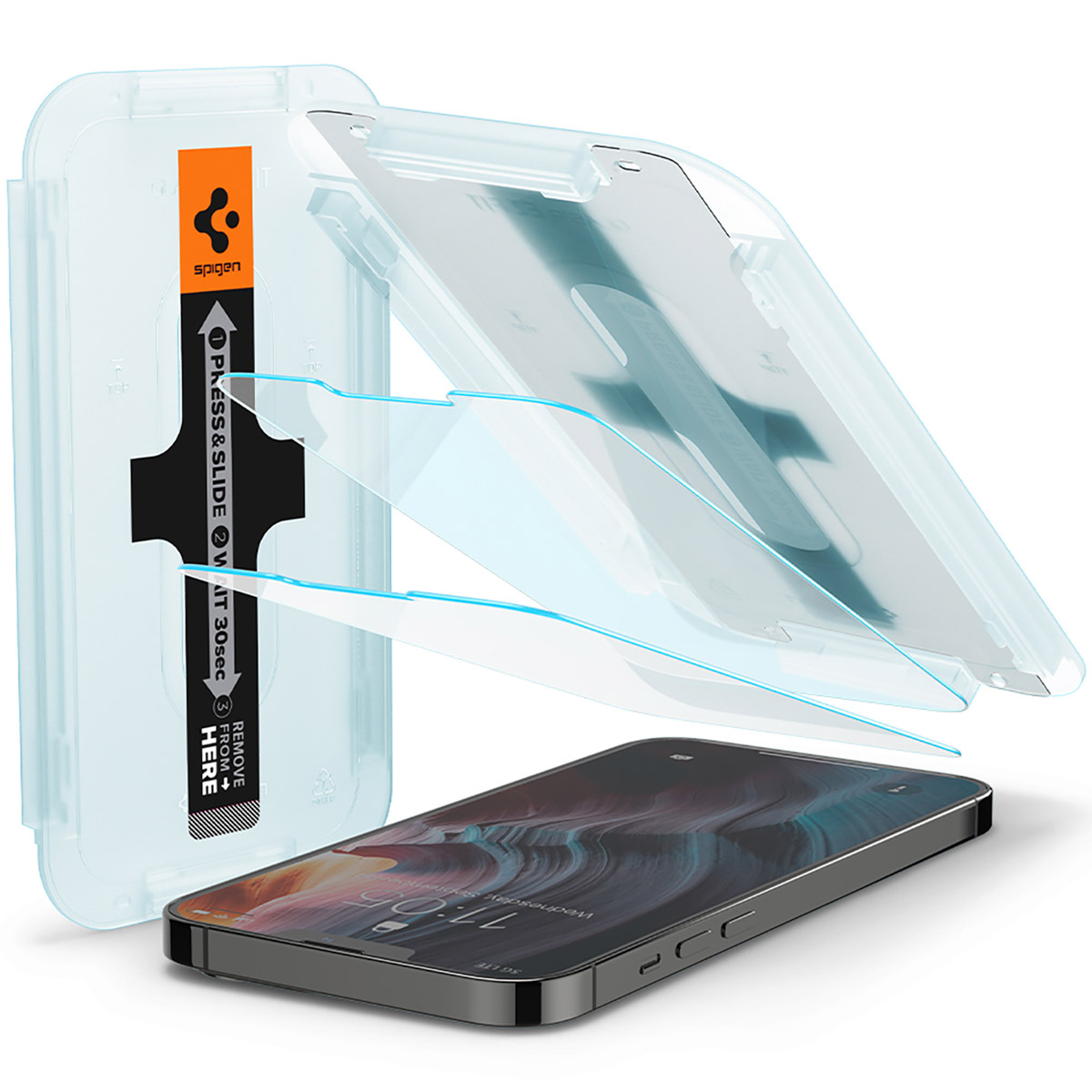 Spigen GLAStR Fit Displayschutzfolie 2er-Pack + Applicator für das Apple iPhone 13 Pro Max