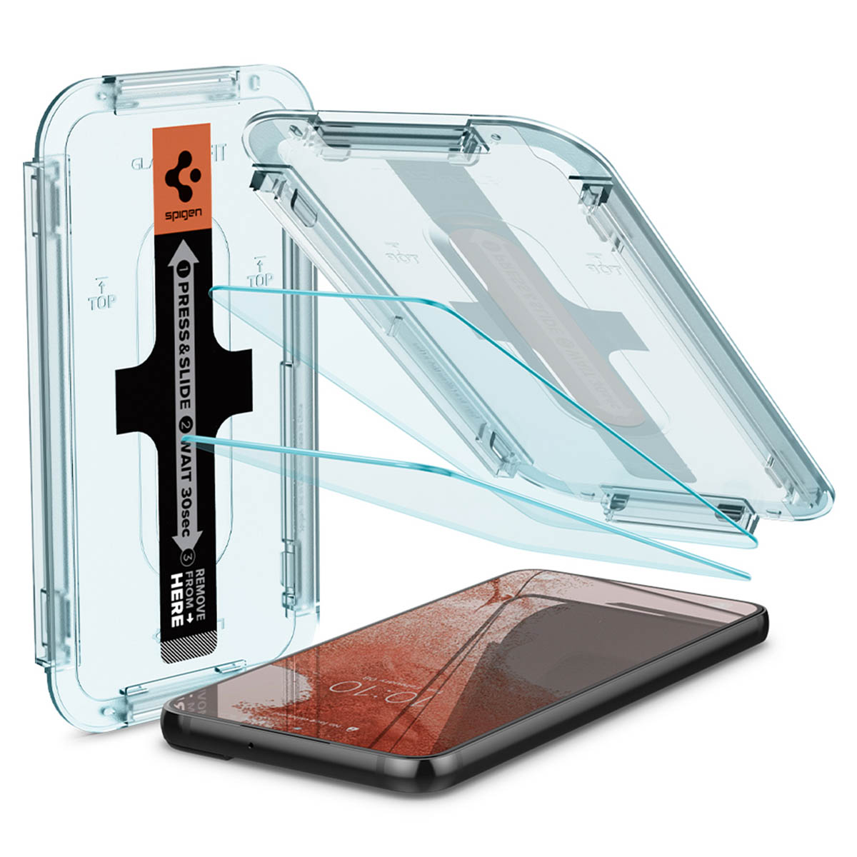 Spigen Samsung Galaxy S22 Displayschutzfolie Aus Gehärtetem Glas „Ez Fit“, 2Er-Pack 8809811857399 - Image 5