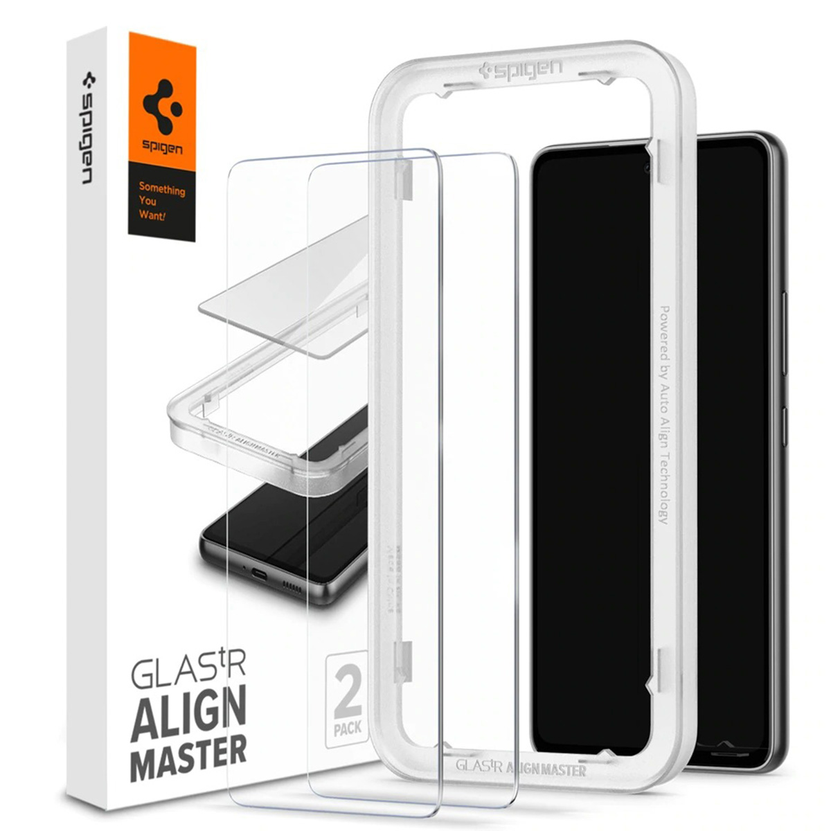 Spigen GLAStR Fit Displayschutzfolie 2er-Pack + Applicator für das Samsung Galaxy A53