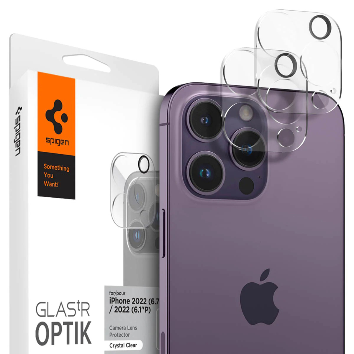 Spigen GLAStR Optik Camera Lens Protector - Kamerainsel-Schutz (2er-Pack) für das Apple iPhone 14 Pro (Max)