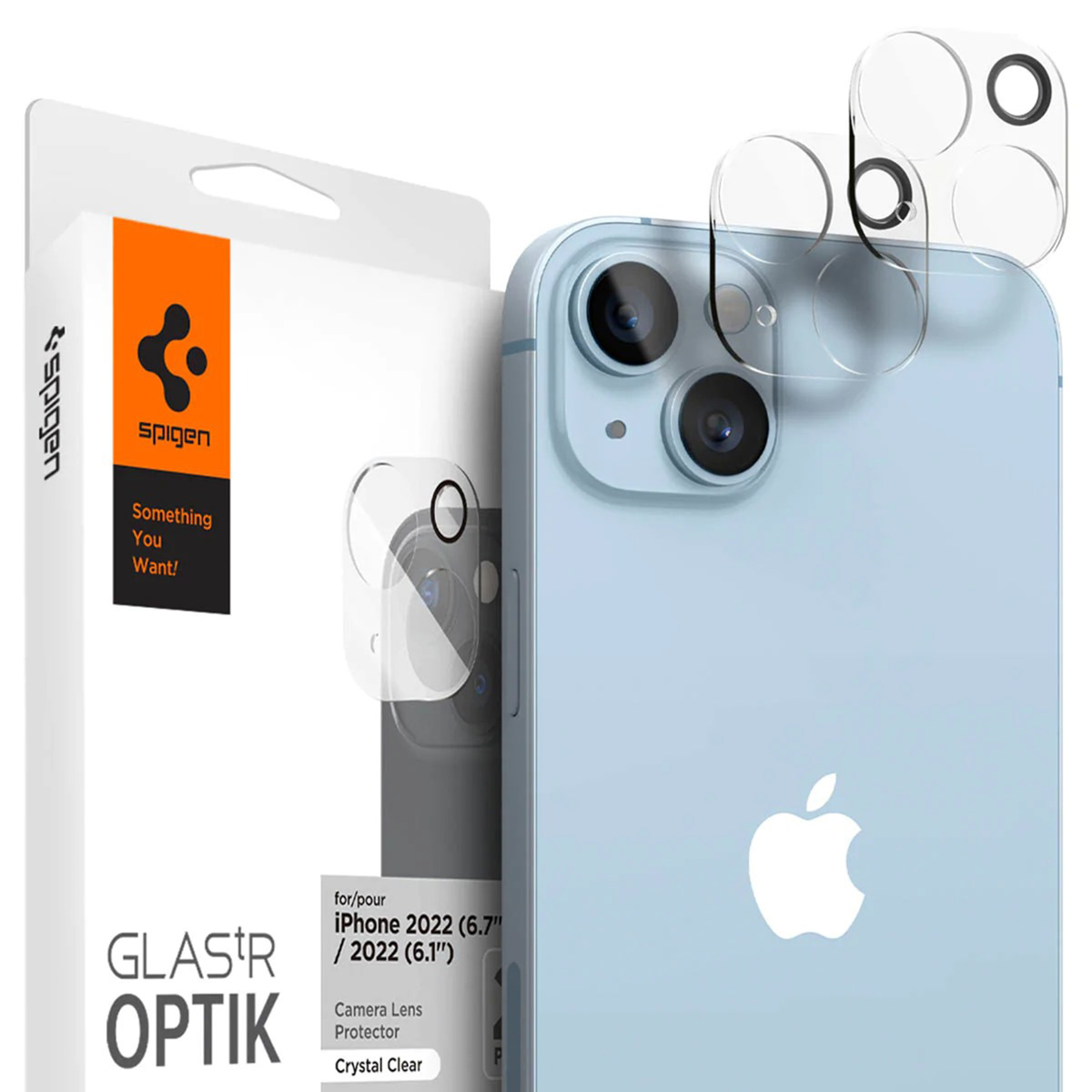 Spigen GLAStR Optik Camera Lens Protector - Kamerainsel-Schutz (2er-Pack) für das Apple iPhone 14 / 14 Plus