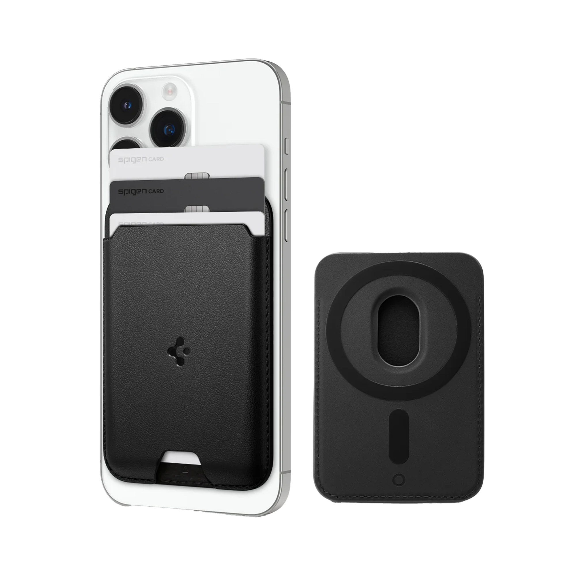 Spigen Kartenhalter mit MagSafe Valentinus für Apple iPhone - 3 Karten - Black