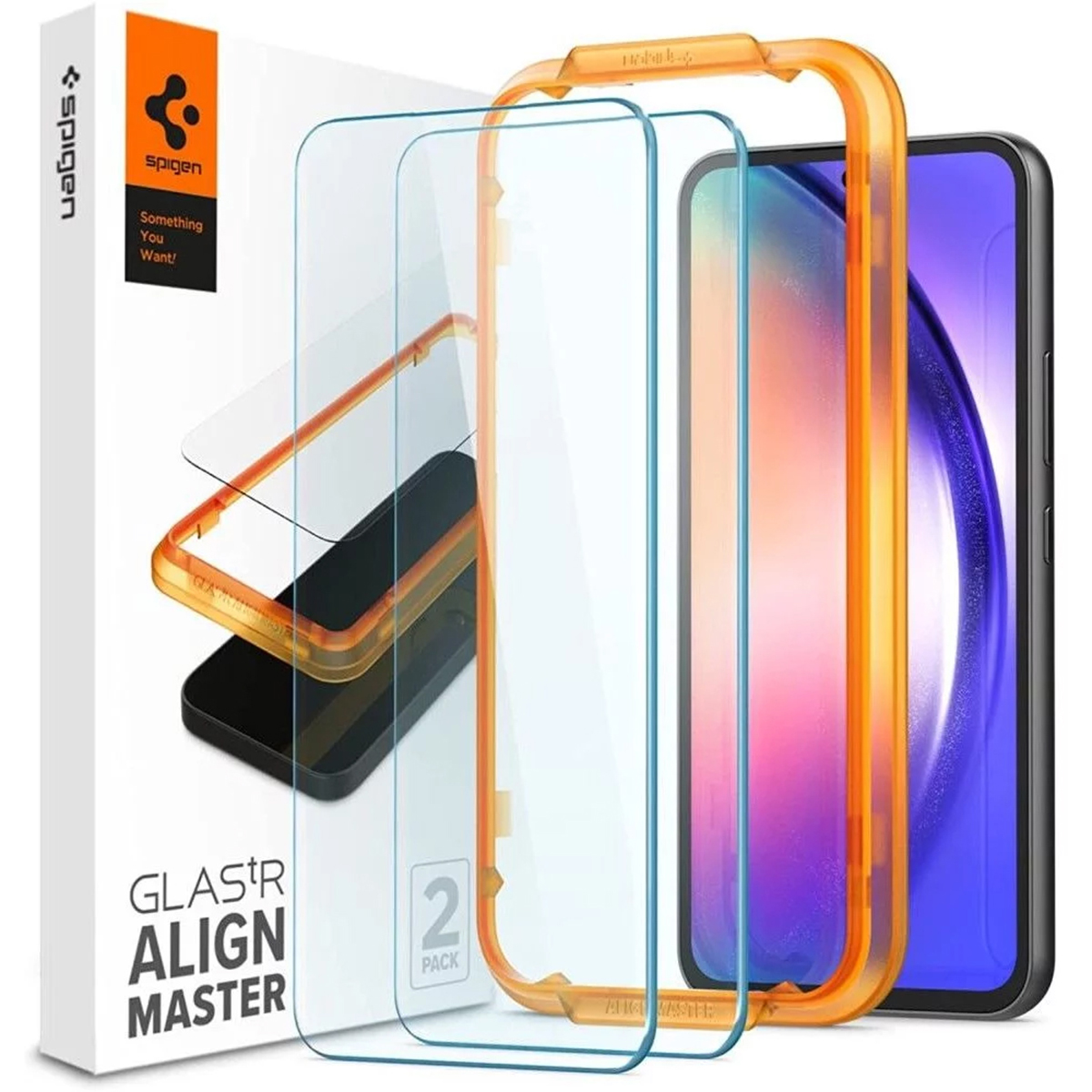Spigen Gehärtetes Glas Alm Glas.Tr 2er-Pack Galaxy A54 5g Klar (2 Stk., Samsung Galaxy A54 5G), Smartphone Schutzfolie, Transparent - Image 4