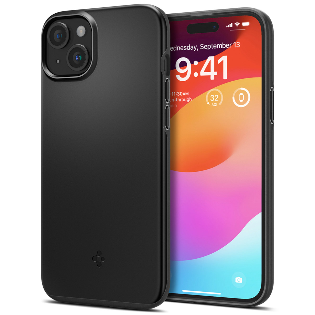 Spigen Thin Fit Backcover für das Apple iPhone 15 - Schwarz